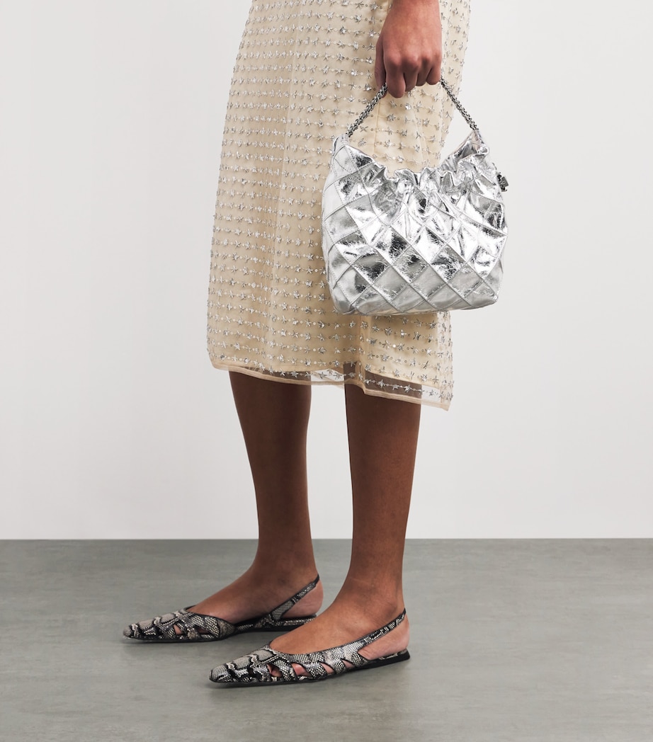 Mini Metallic Leather Fleming Shoulder bag SILVER Image 5