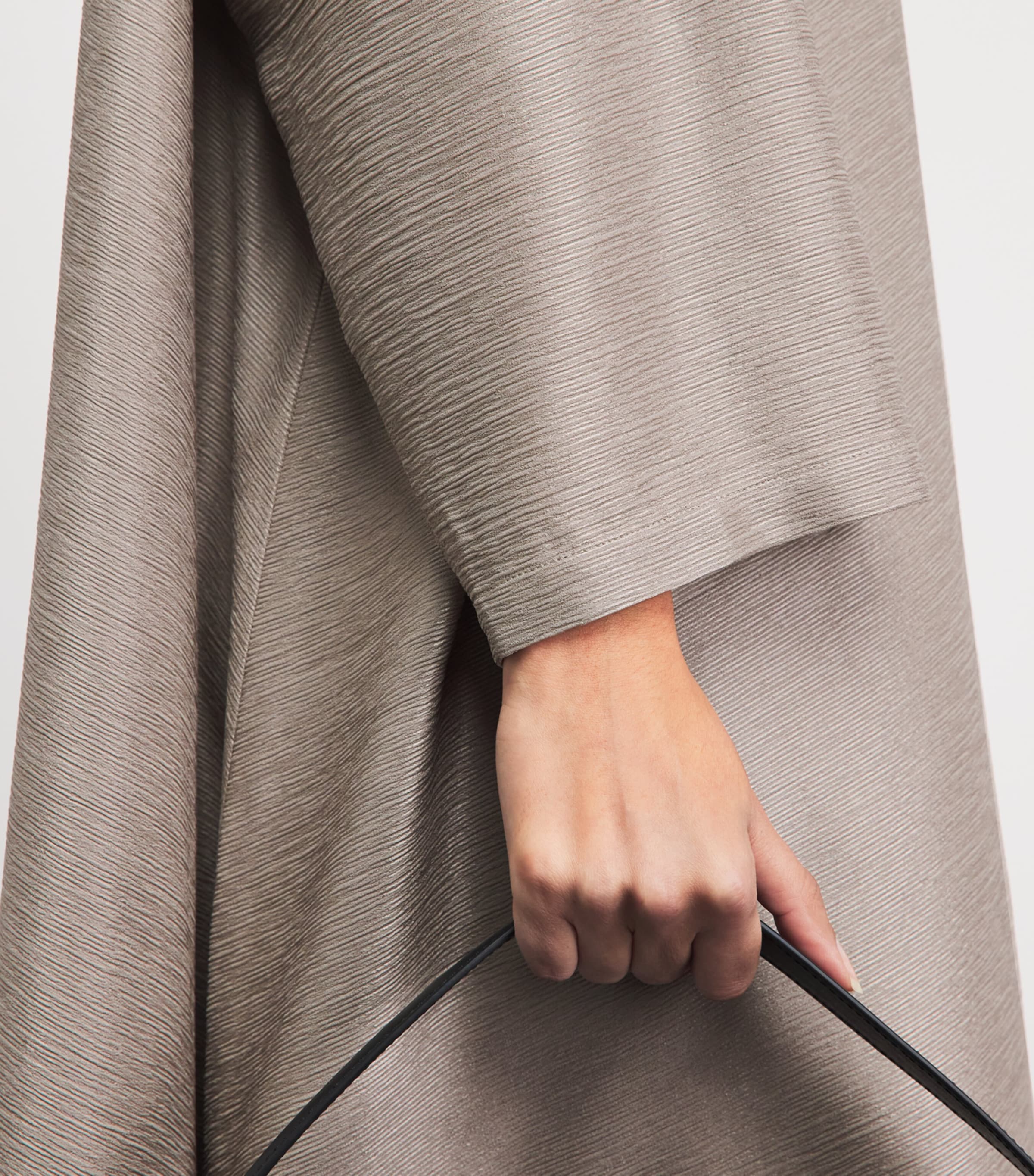 Eskandar Womens Silk Plissé Midi Dress Stone Image 3