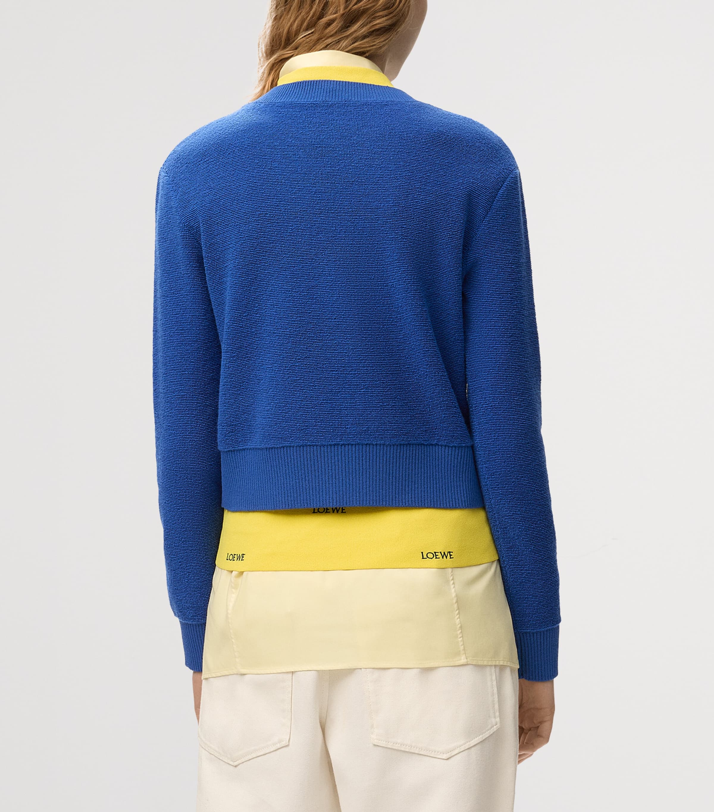 LOEWE Womens Wool-Blend Embroidered Sweater Indigo Blue Image 4