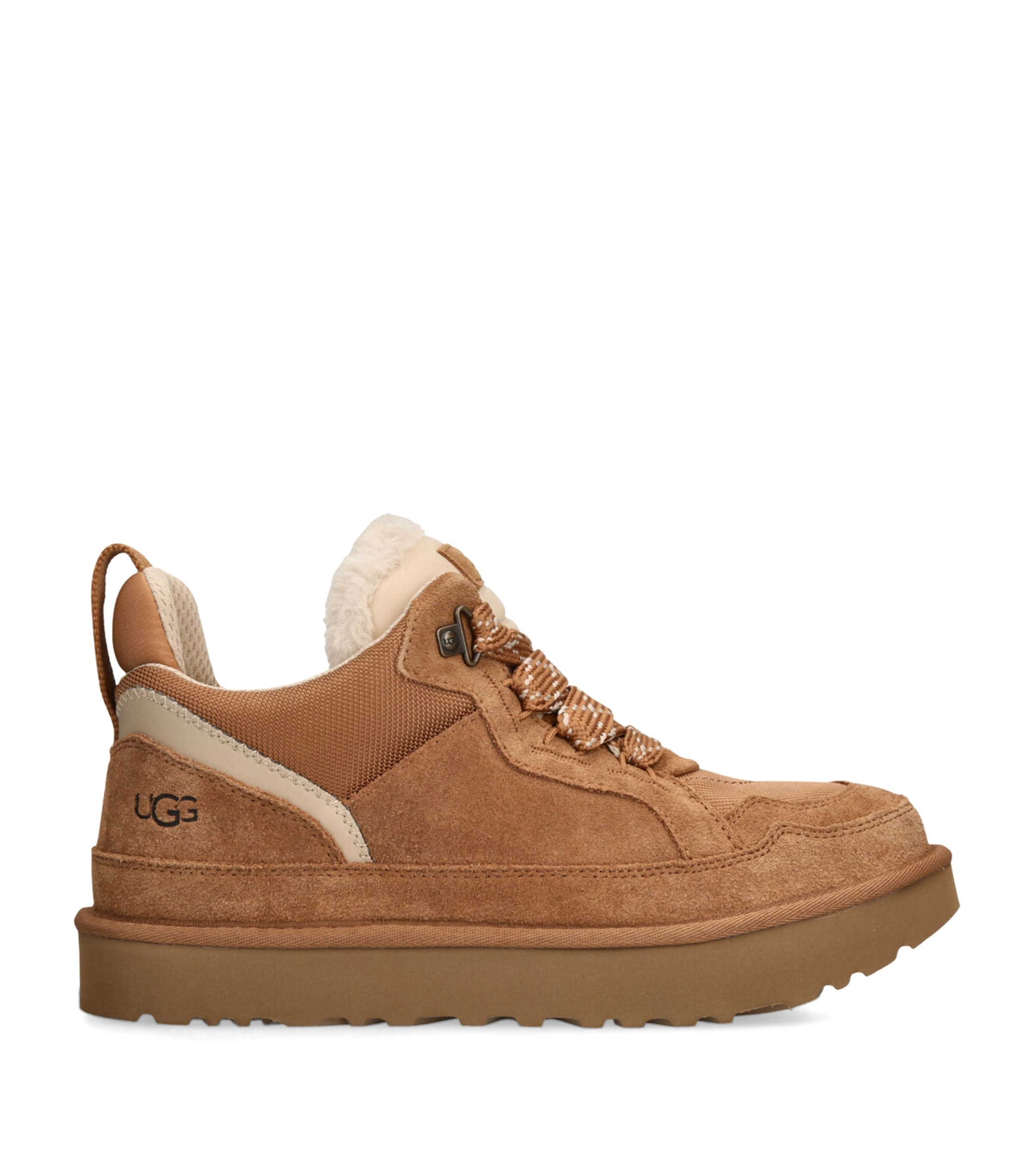Ugg Padded Collar Sneakers With Durable Heel Strap In Neutral