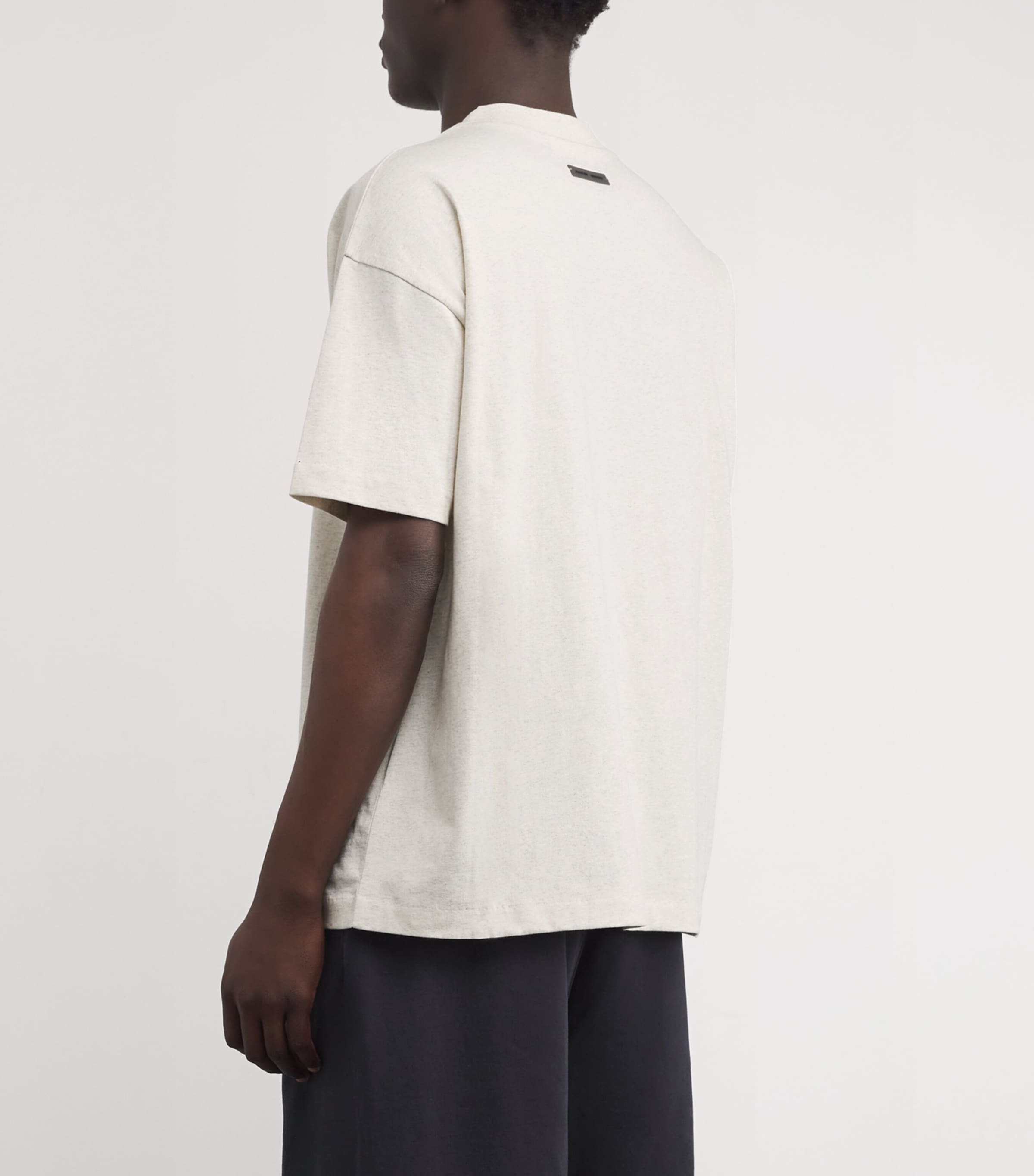 Cotton Logo Script T-Shirt OATMEAL HEATHER Image 4