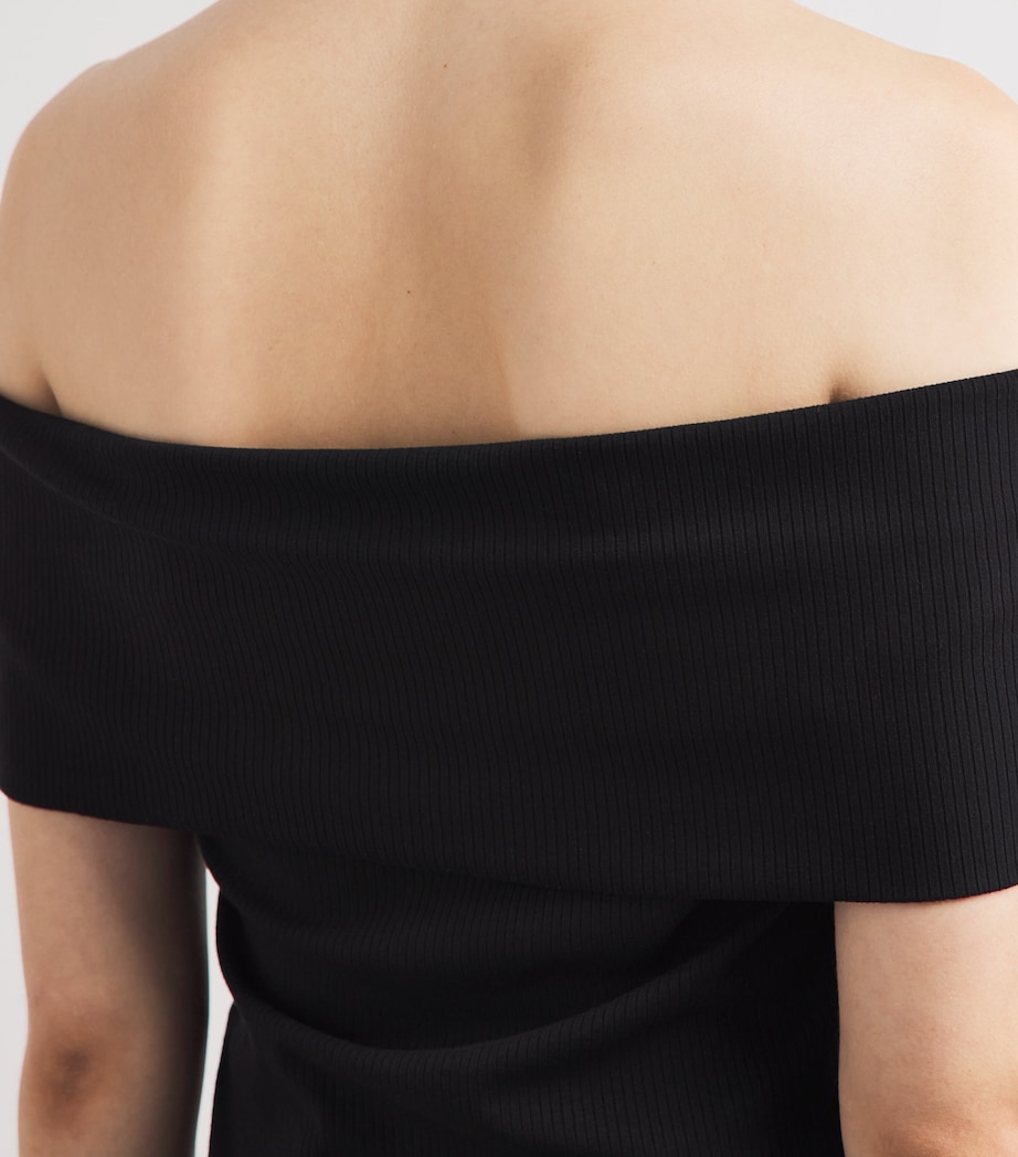 PAIGE Womens Off-The-Shoulder Rosarita Top Black Image 3