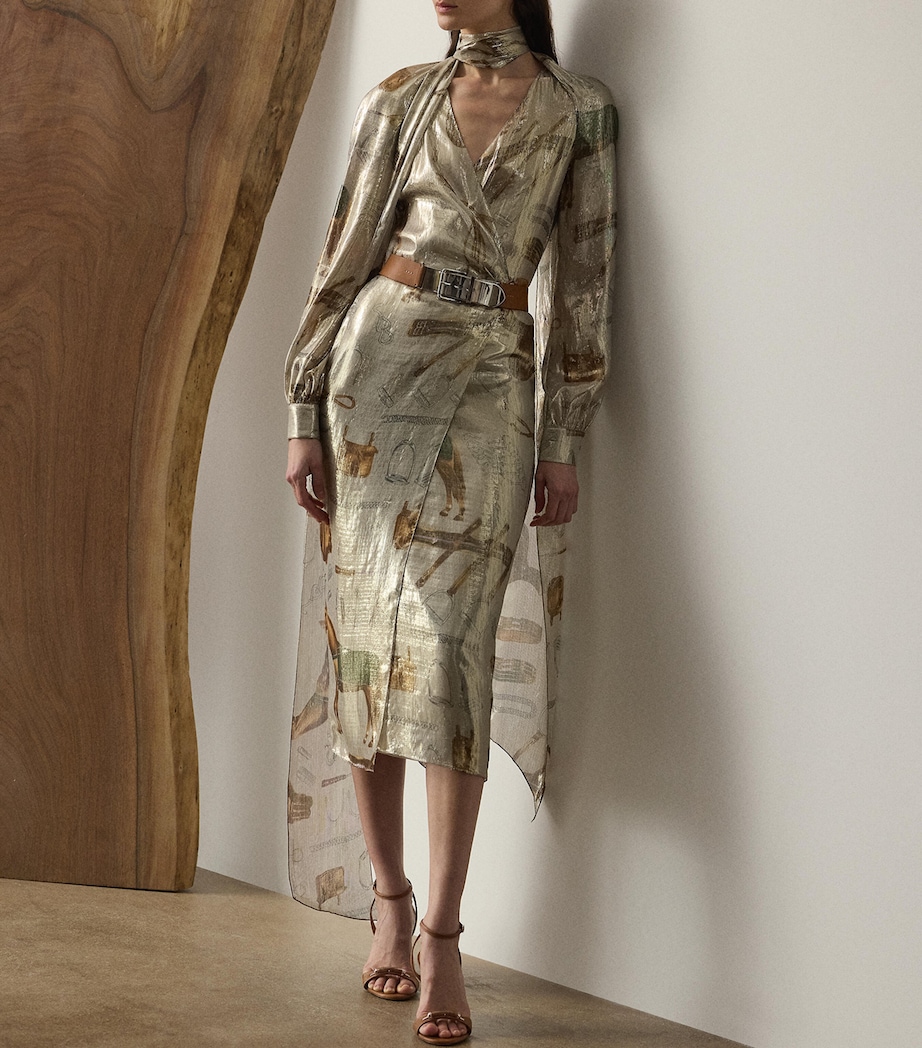 Silk Lamé Midi Dress PALLADIUM MULTI Image 5