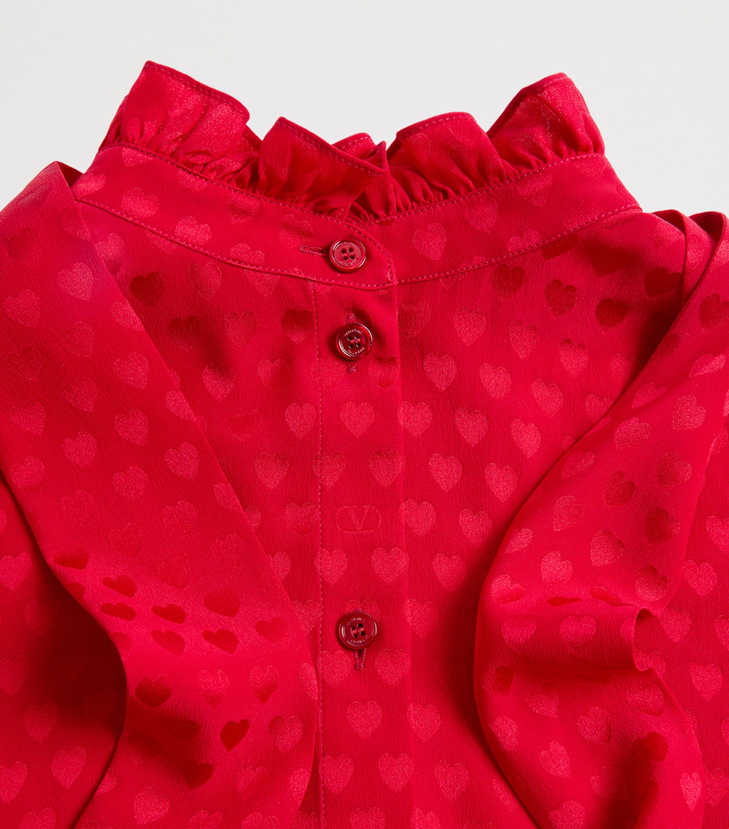 Valentino Womens Silk Heart Print Shirt Image 8