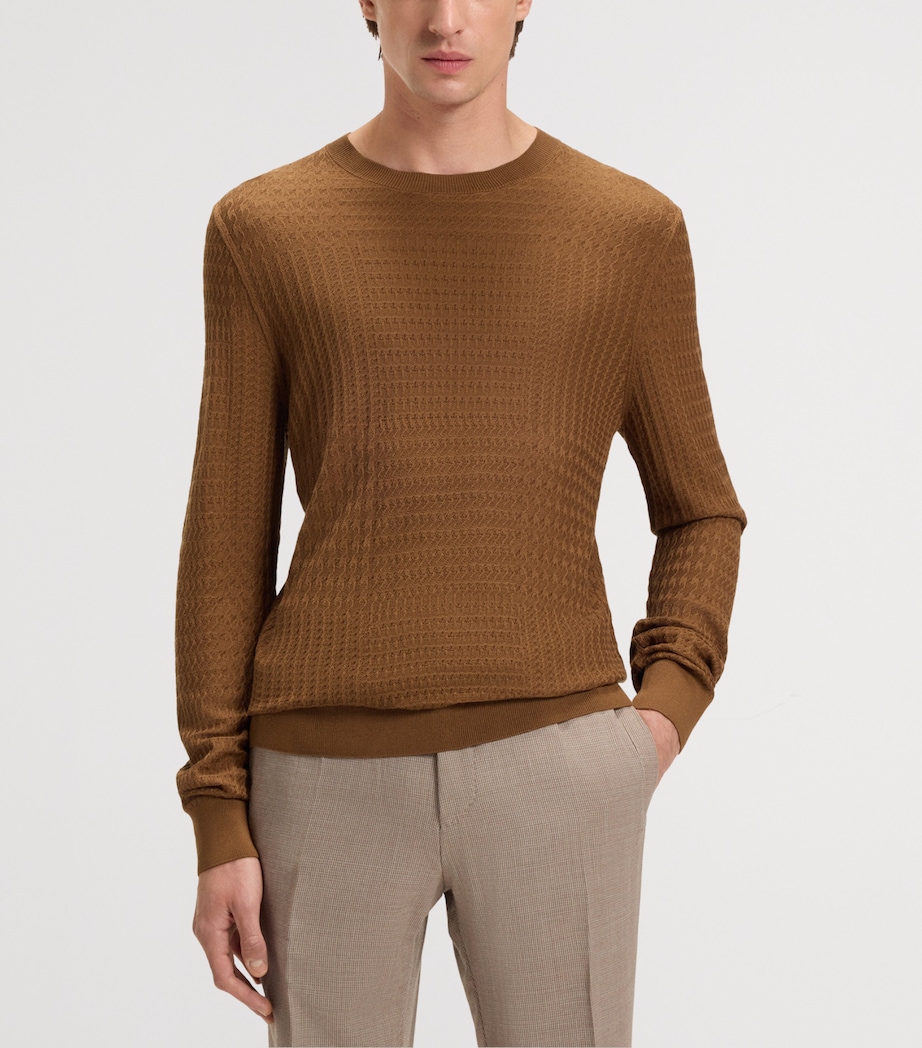 Silk Check Sweater 215 Image 5