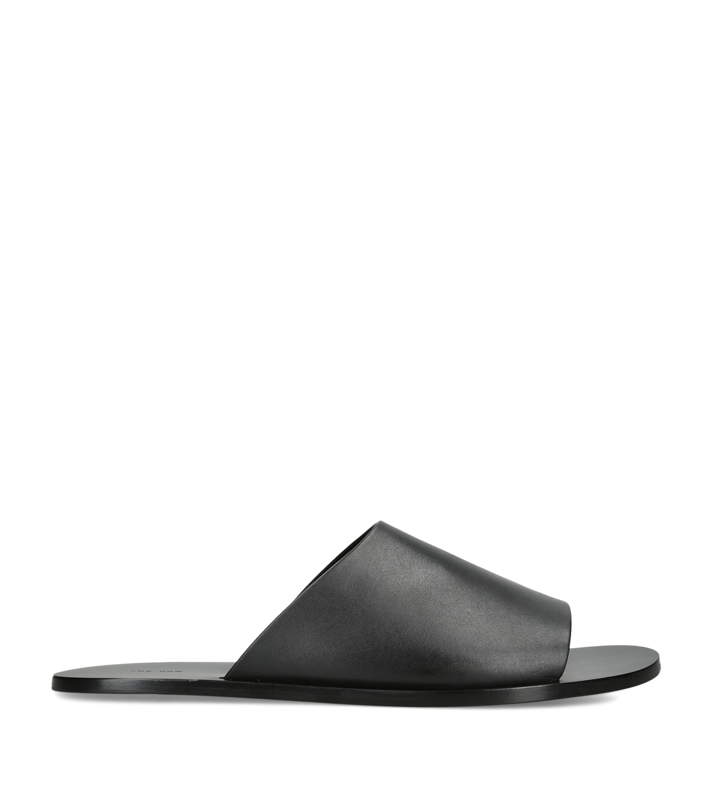 The Row Hugh Suede Slides Black Image 1