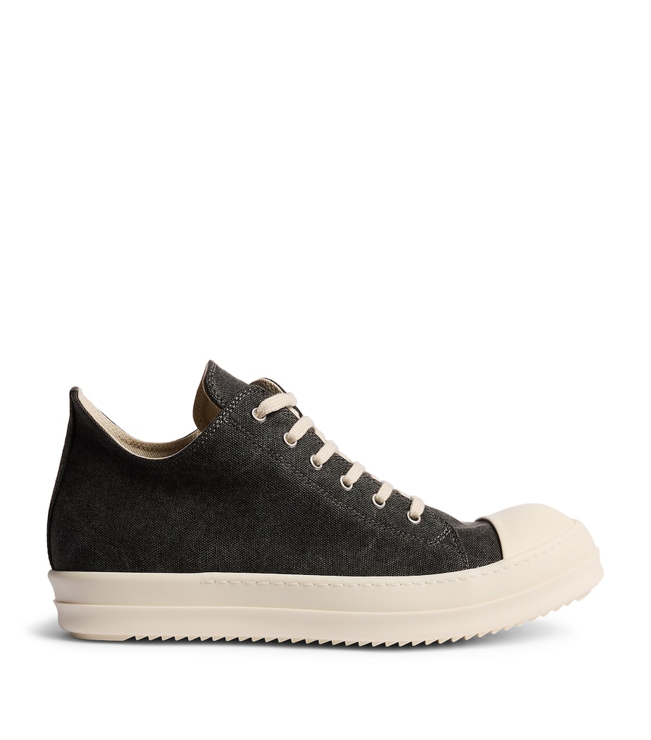 Rick Owens Canvas Low-Top Sneakers Grvl/mlk/mlk Image 1
