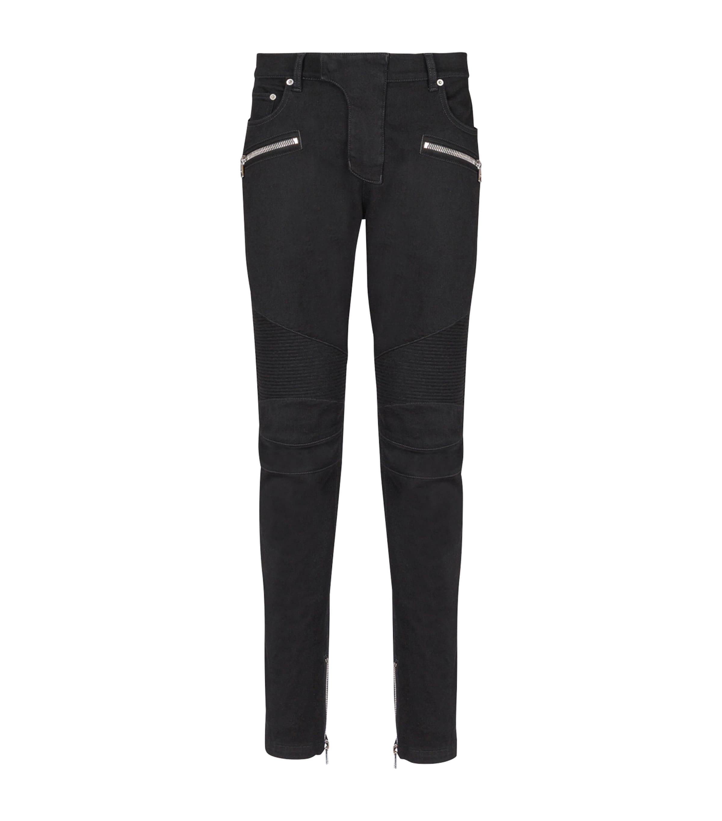 Balmain Ribbed Slim Jeans-vintage Used In Black