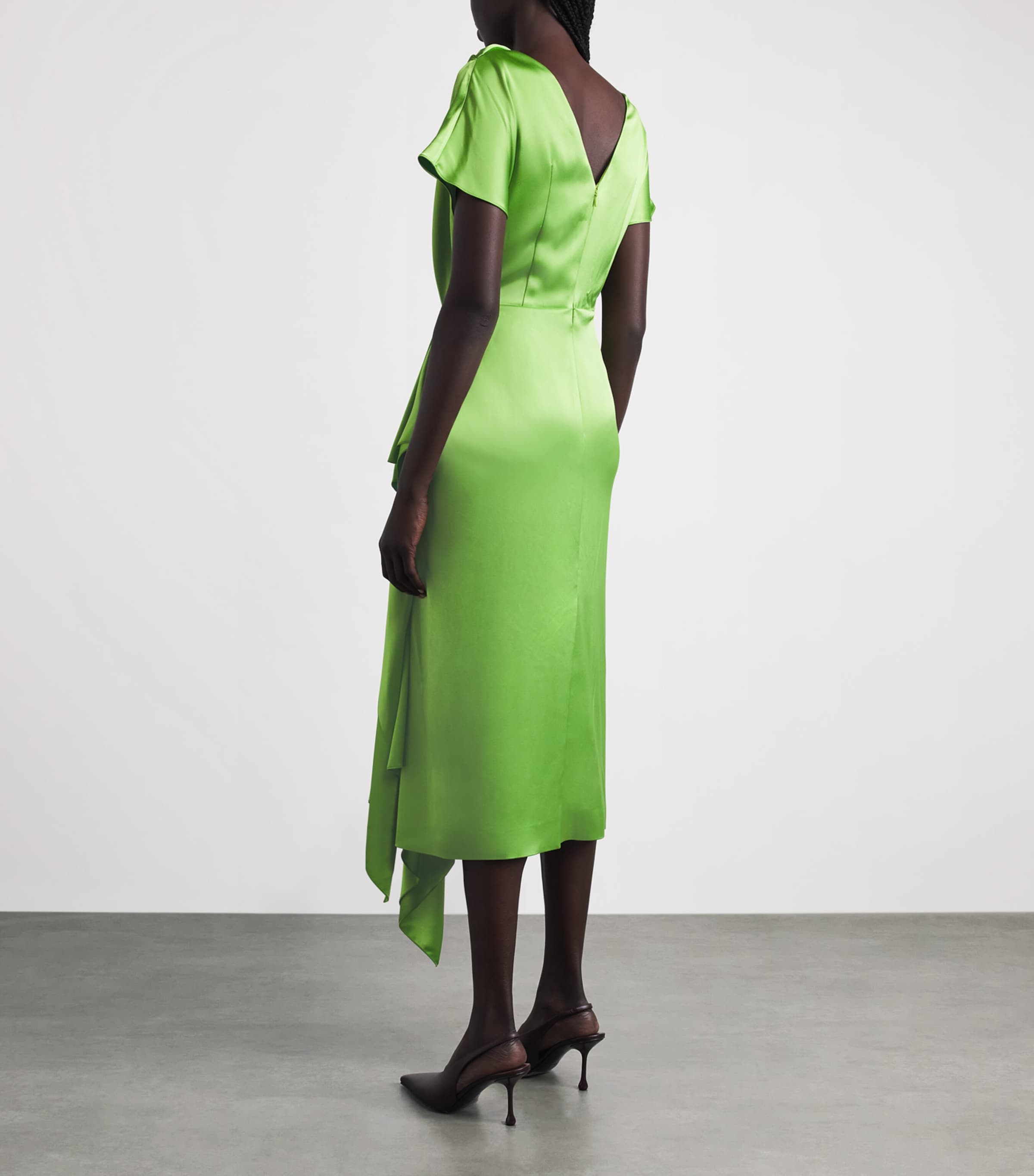 Roksanda Womens Satin Zoa Midi Dress Meadow Image 4