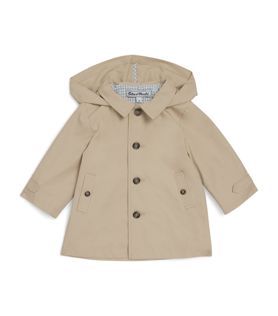 Tartine et Chocolat Hooded Trench Coat (3-36 Months) Dune Image 1