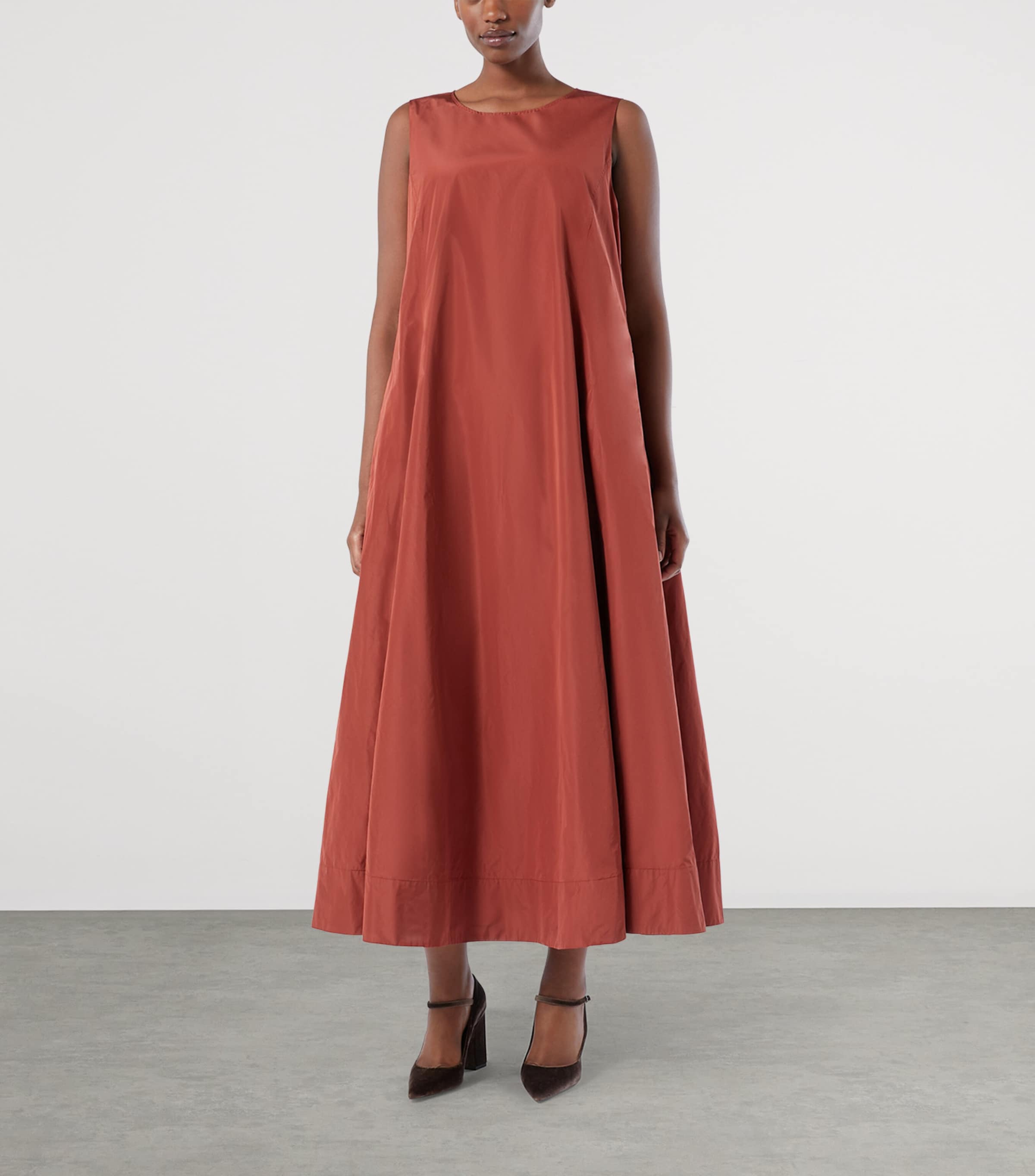 Taffeta A-Line Maxi Dress TOBACCO Image 2
