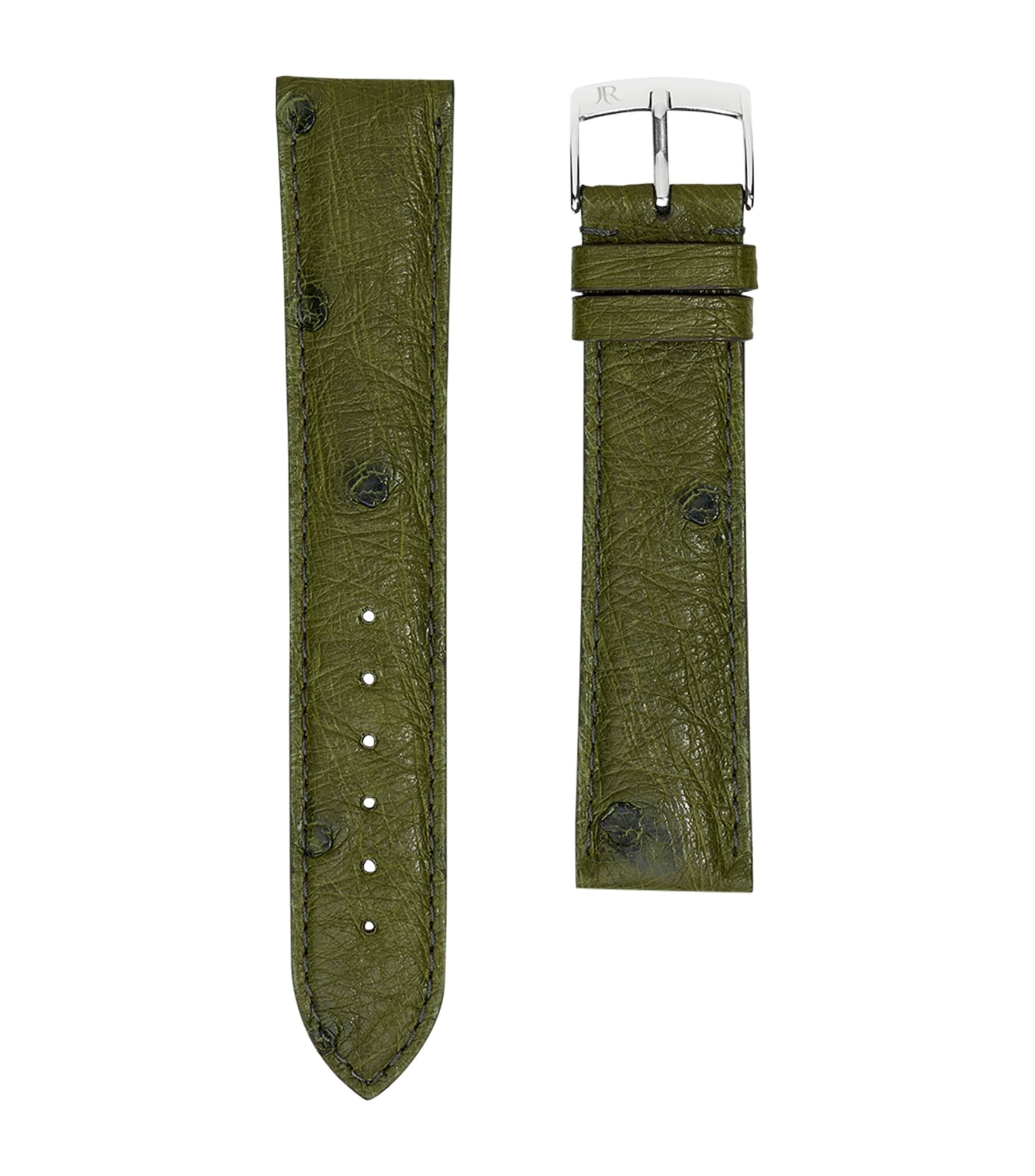 Jean Rousseau Ostrich Classic 3.5 Watch Strap In Green