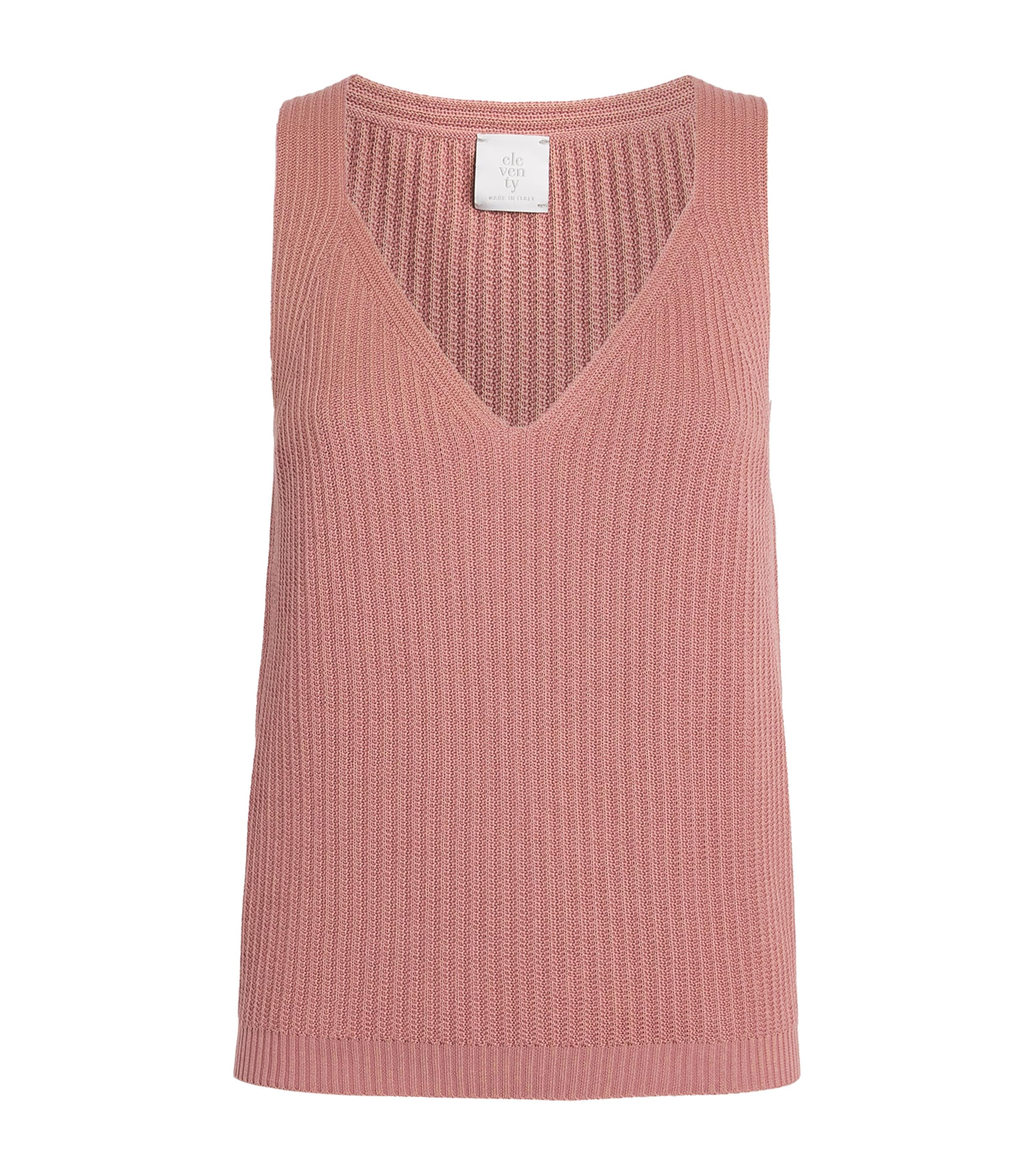 Eleventy Womens Organic Cotton Tank Top Lampone Image 1