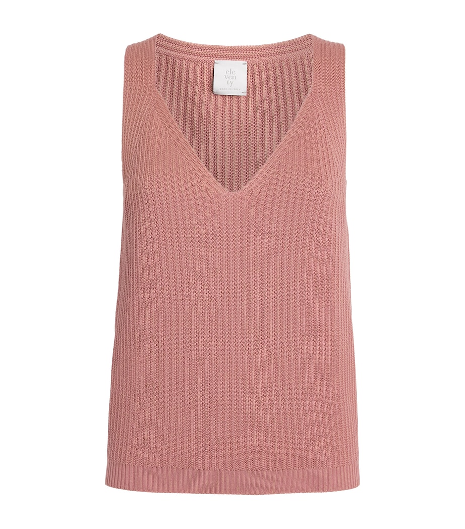 Eleventy Womens Organic Cotton Tank Top Lampone Image 1