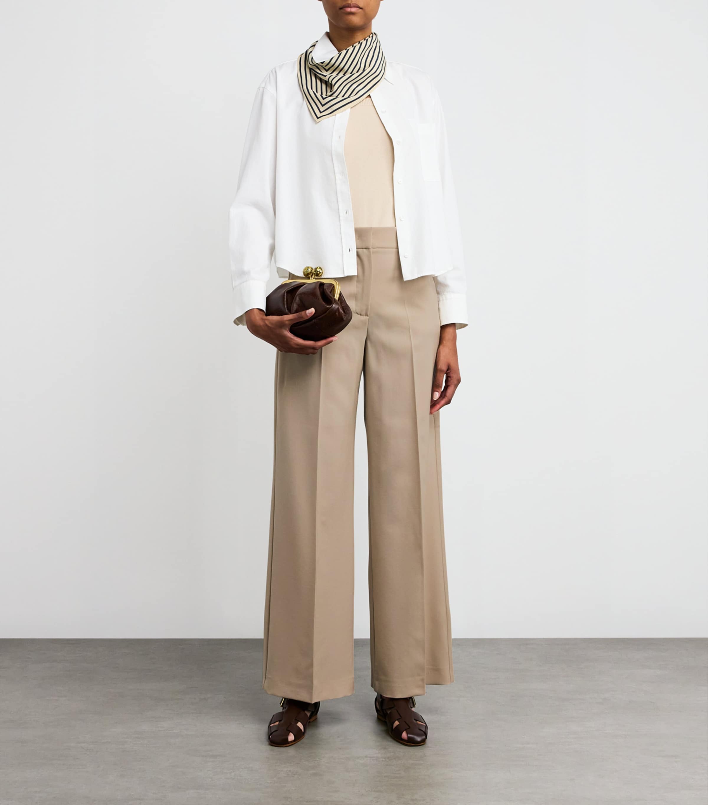 Virgin Wool Tailored Trousers BEIGE Image 2