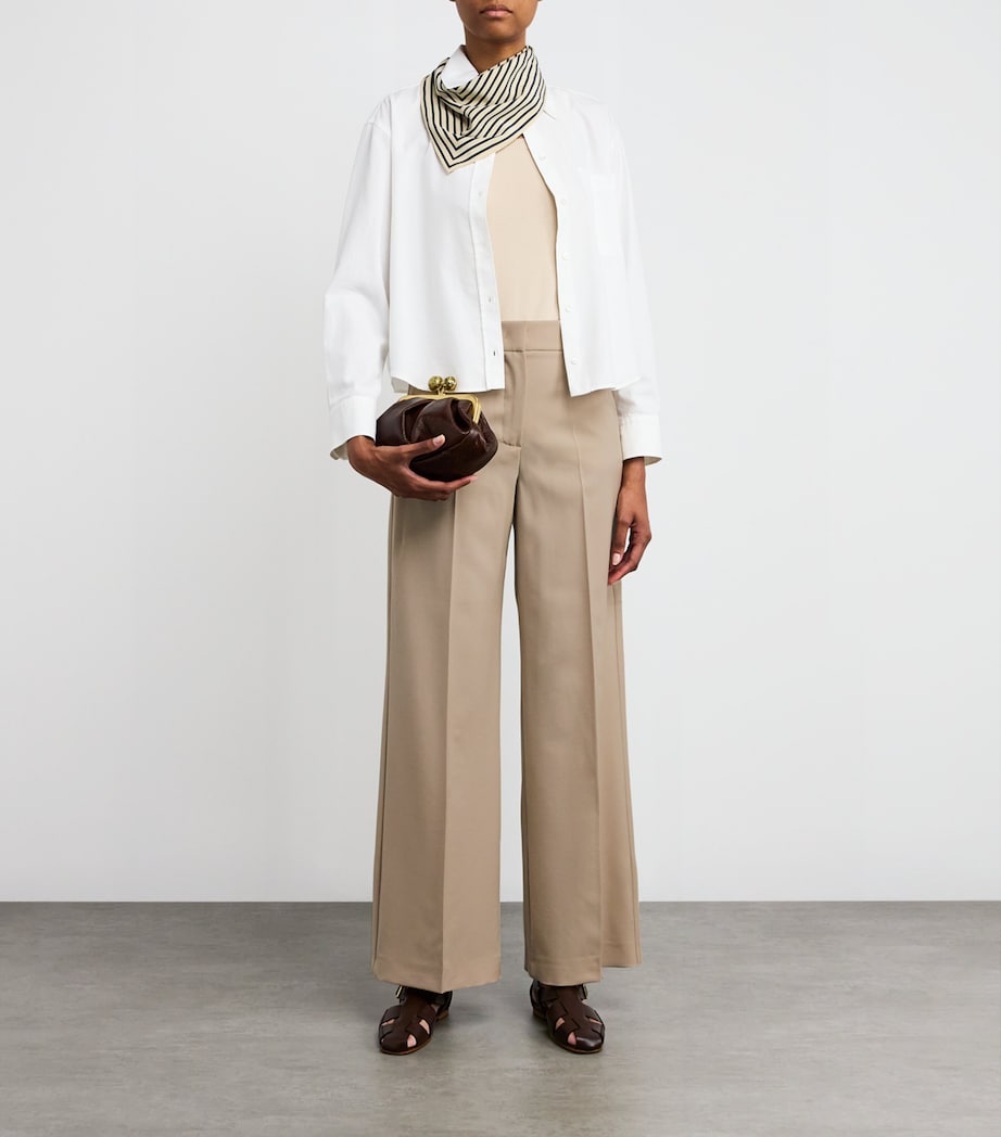 Virgin Wool Tailored Trousers BEIGE Image 2