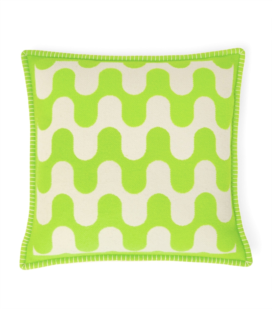 Wool Modernism 003 Cushion (50cm x 50cm) 6E40 - BRIGHT LIME/C Image 1
