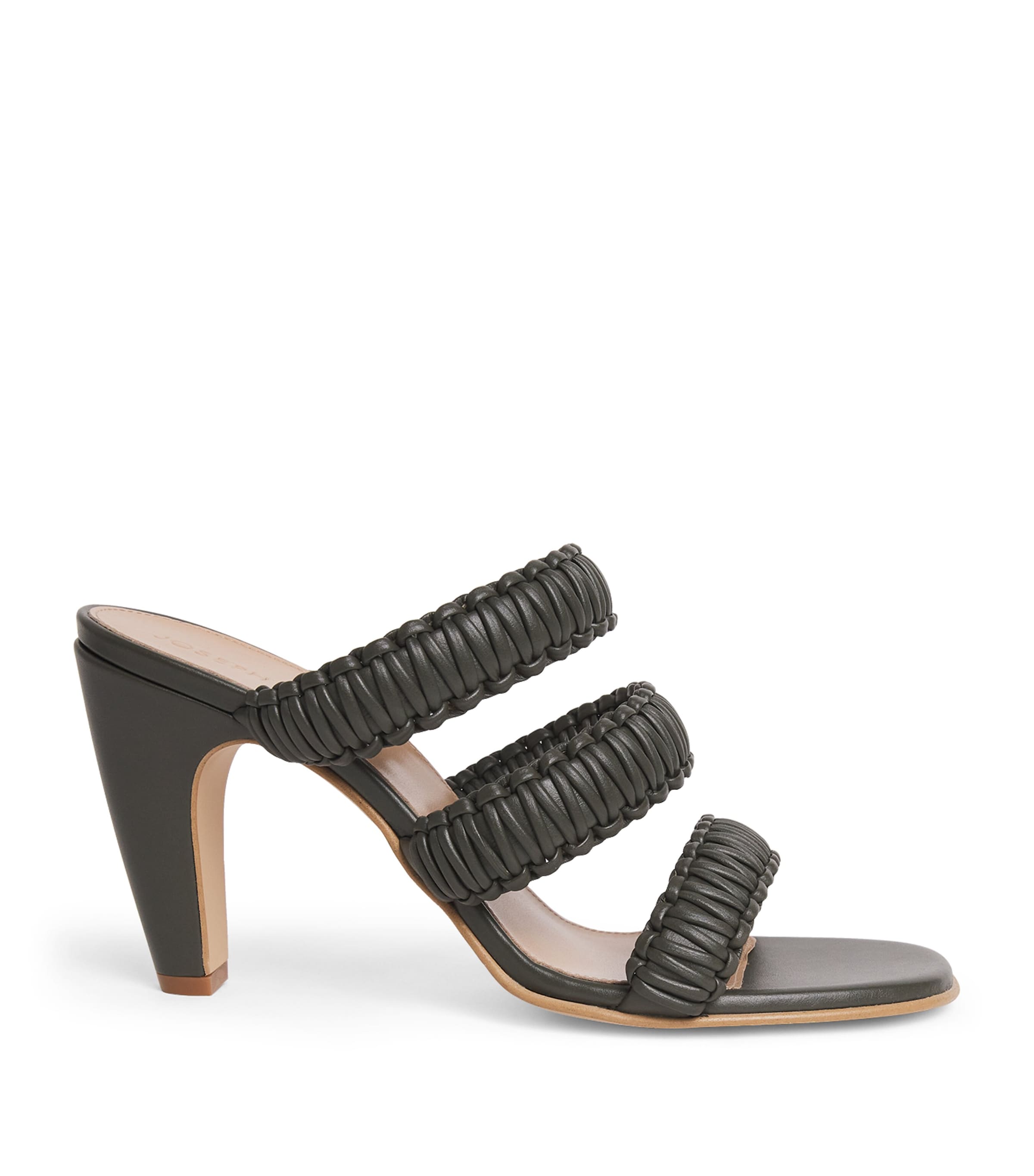 Joseph Leather Noor Heeled Sandals 75 Palm Leaf Image 1