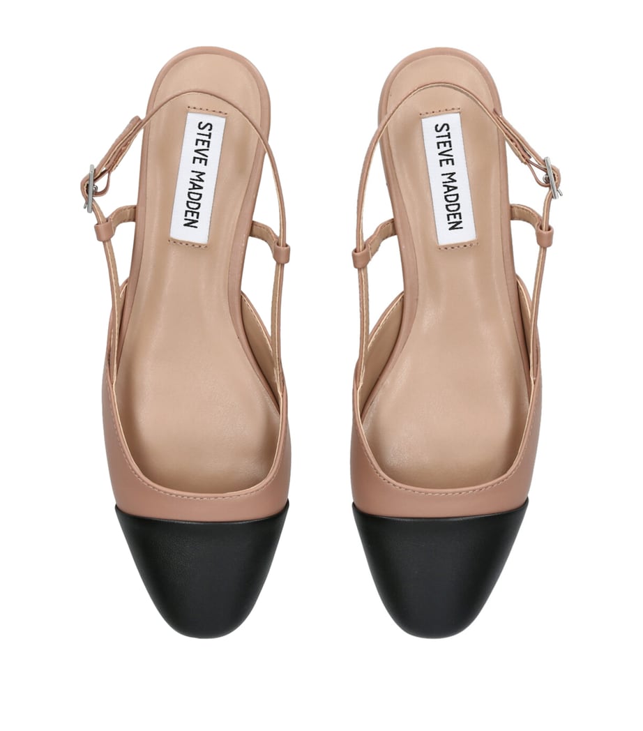 Steve Madden Leather Belinda Slingback Flats Tan Comb Image 4