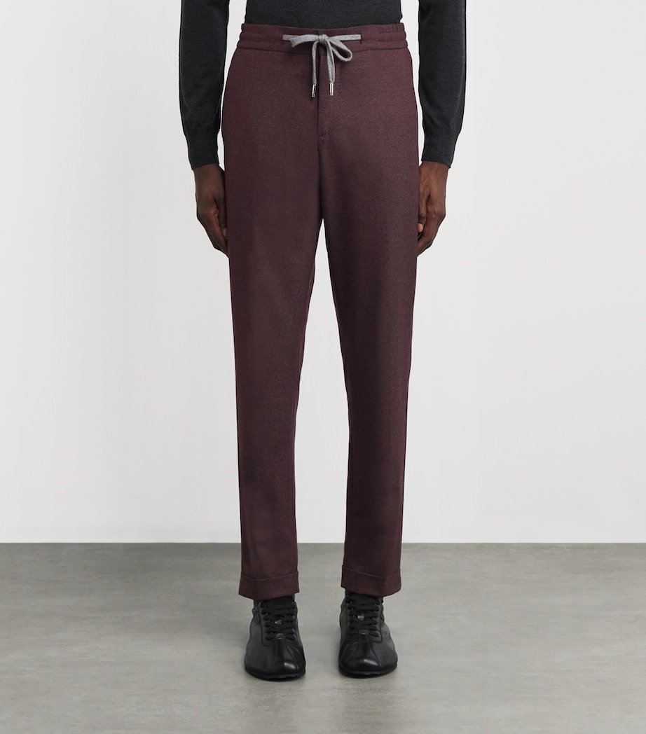 Stretch-Cashmere Drawstring Trousers 27 - BURGUNDY Image 3