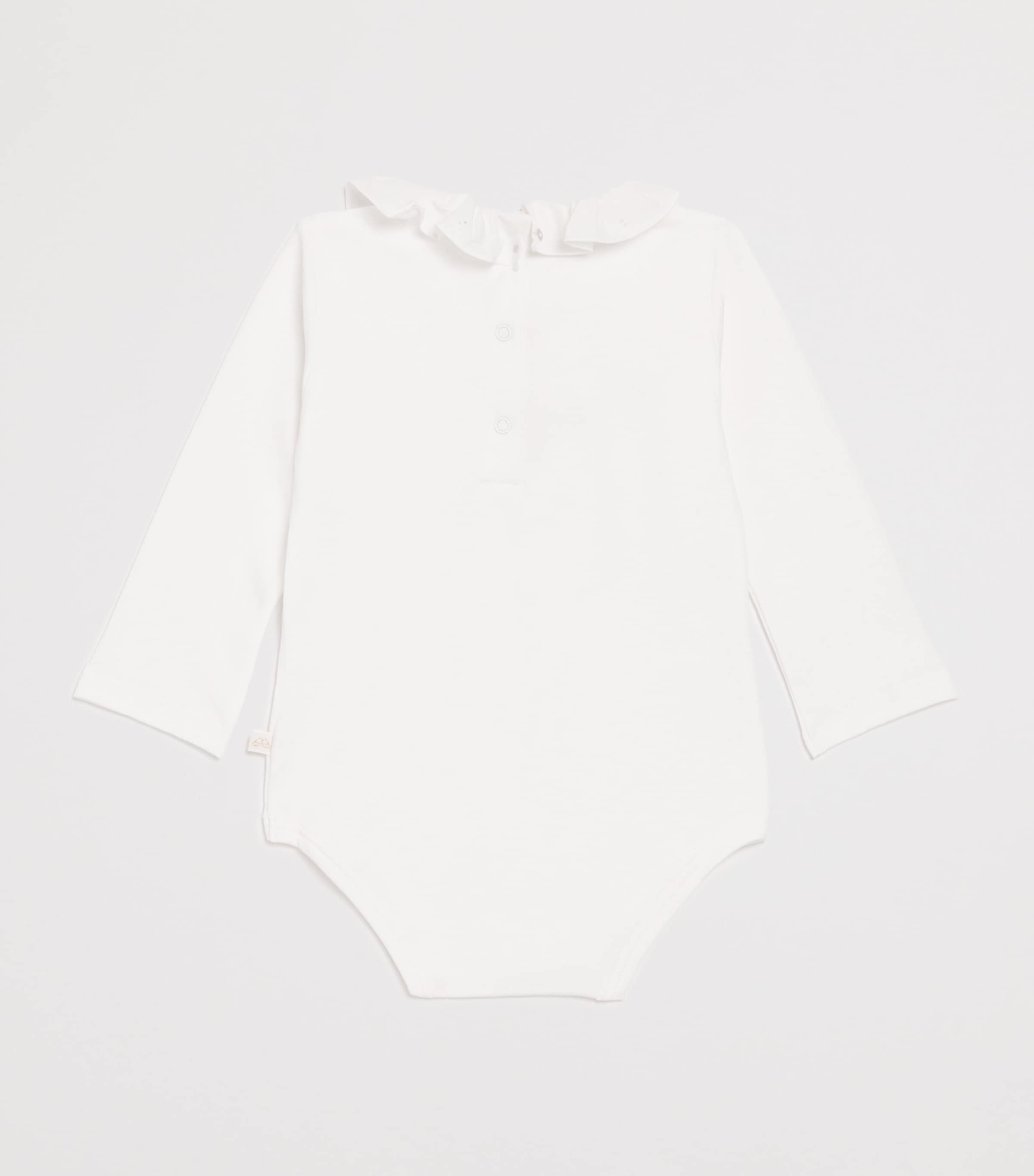 Marie-Chantal Pima Cotton Athena-Embroidery Bodysuit (0-24 Months) White/lilac Image 2