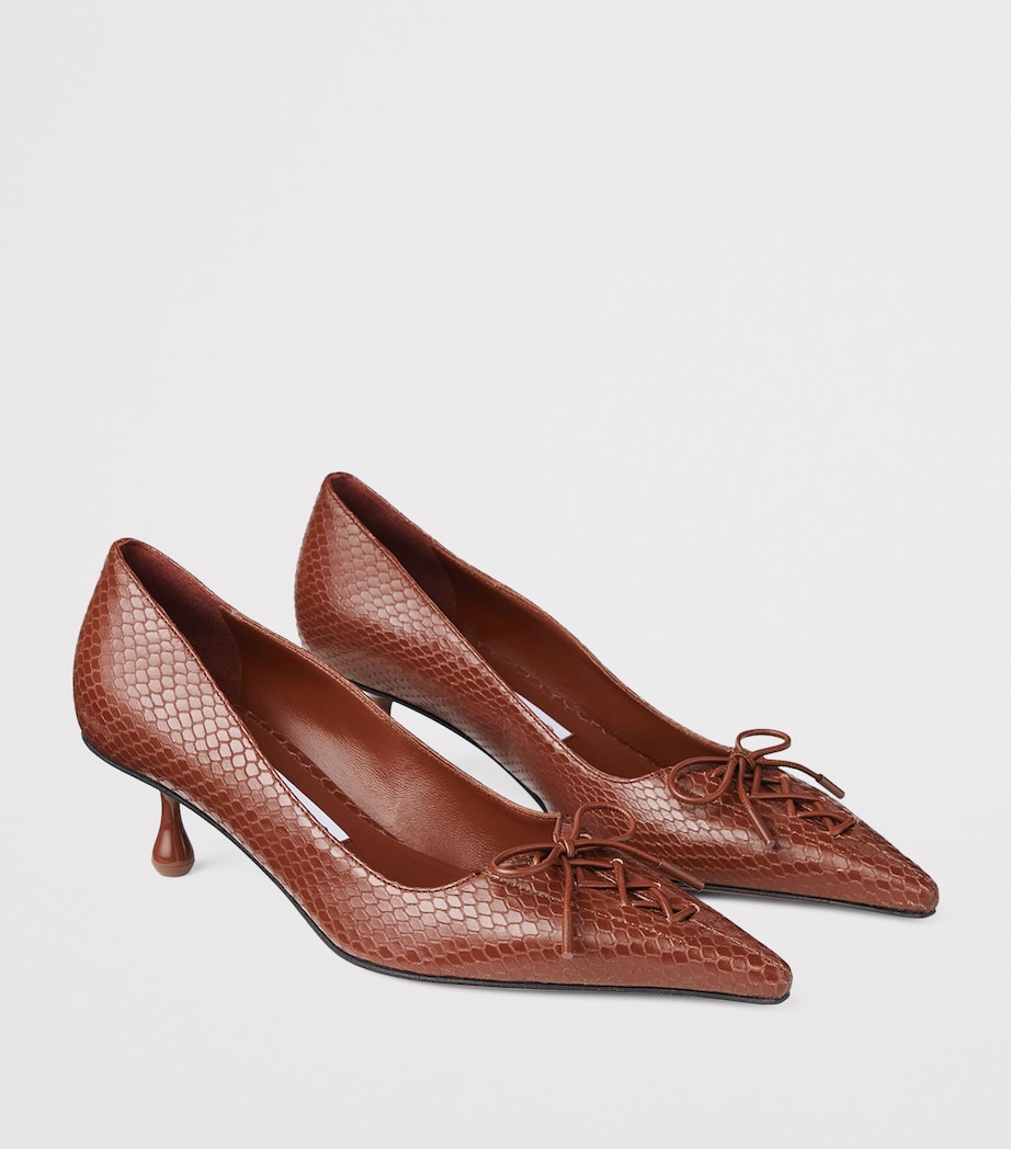 Scarlett 50 Snake Embossed Pumps COGNAC Image 7