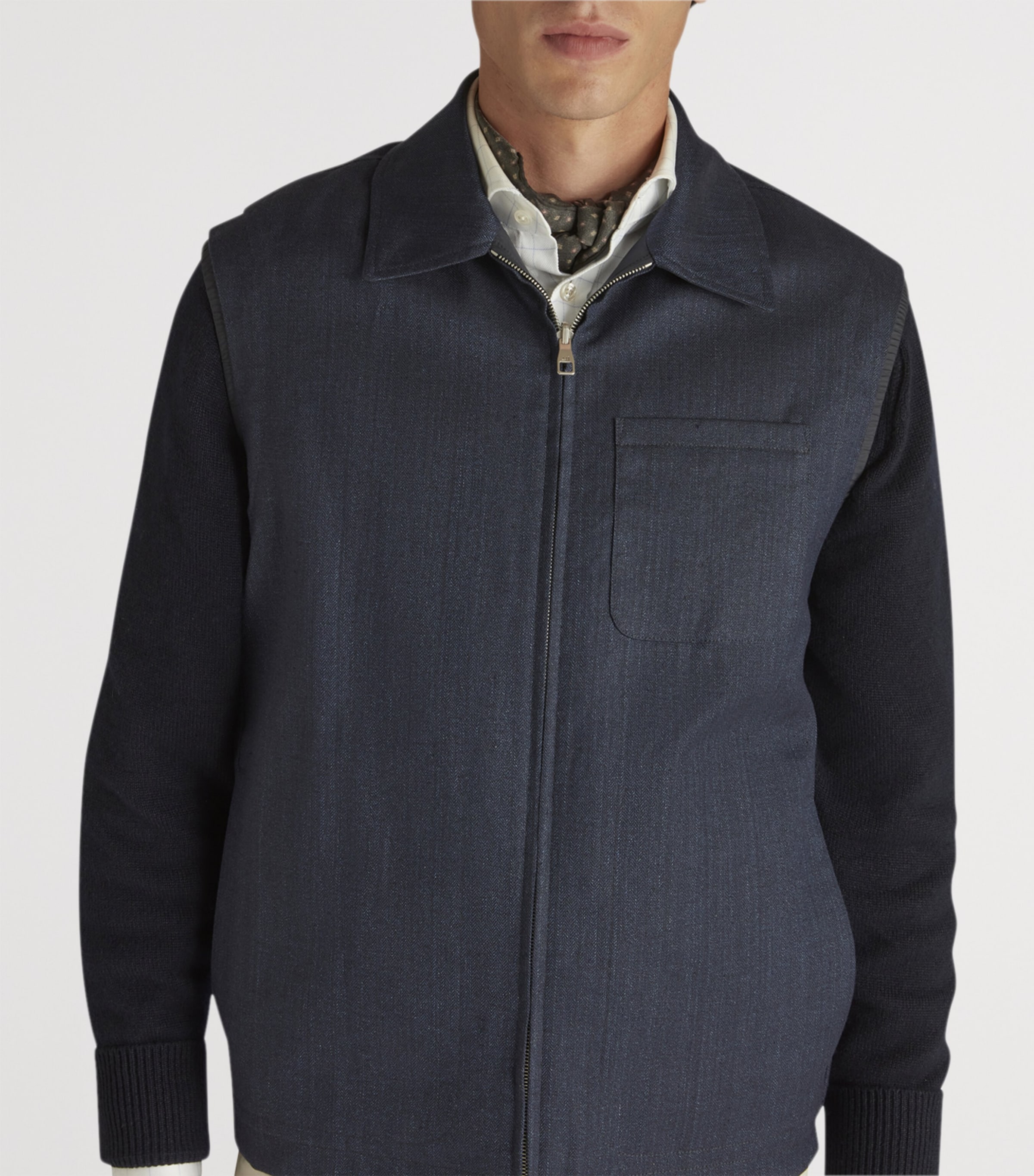 Linen Reversible Gilet 410NAVY Image 4