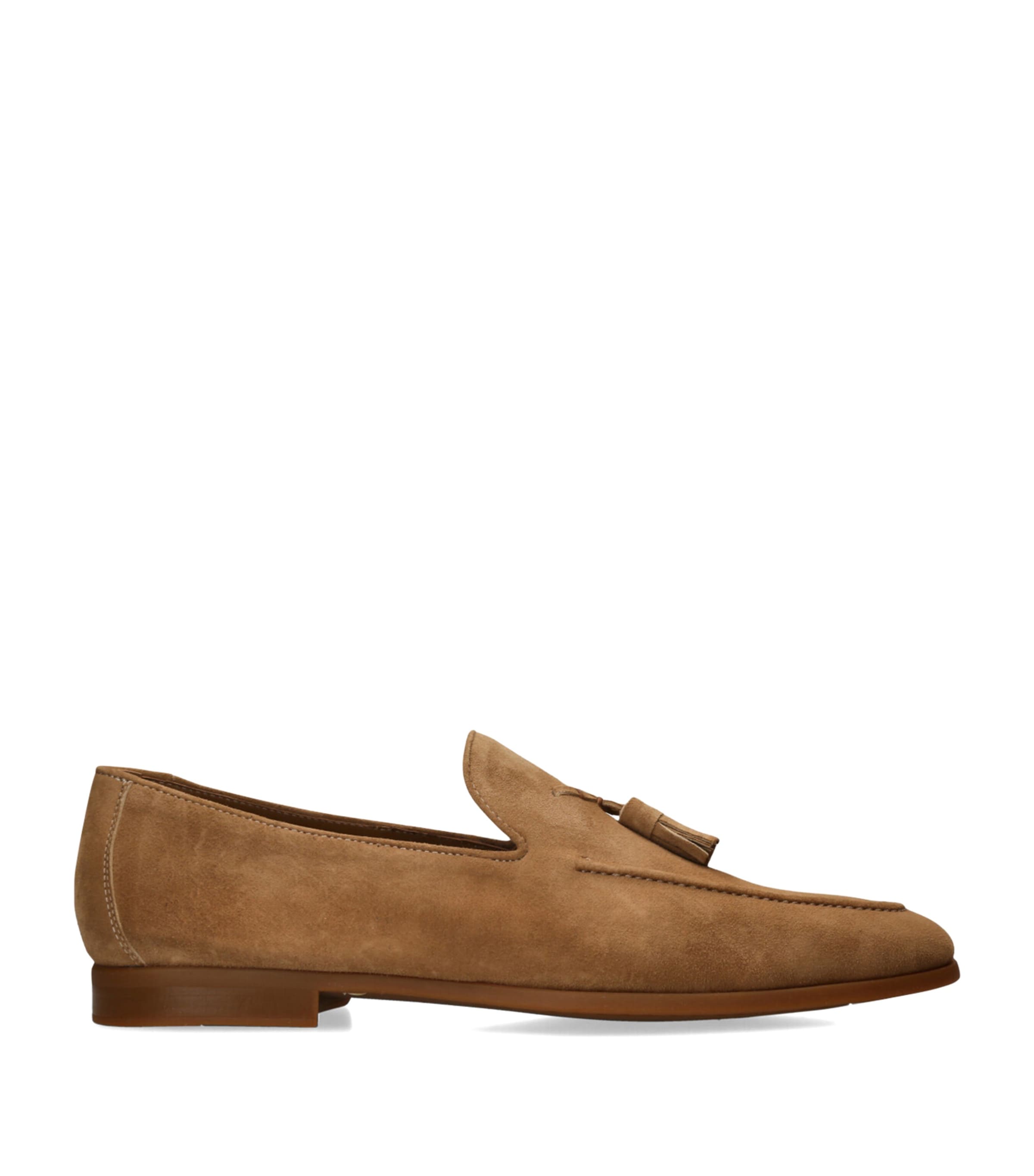 Shop Magnanni Suede Tassel Loafers In Beige