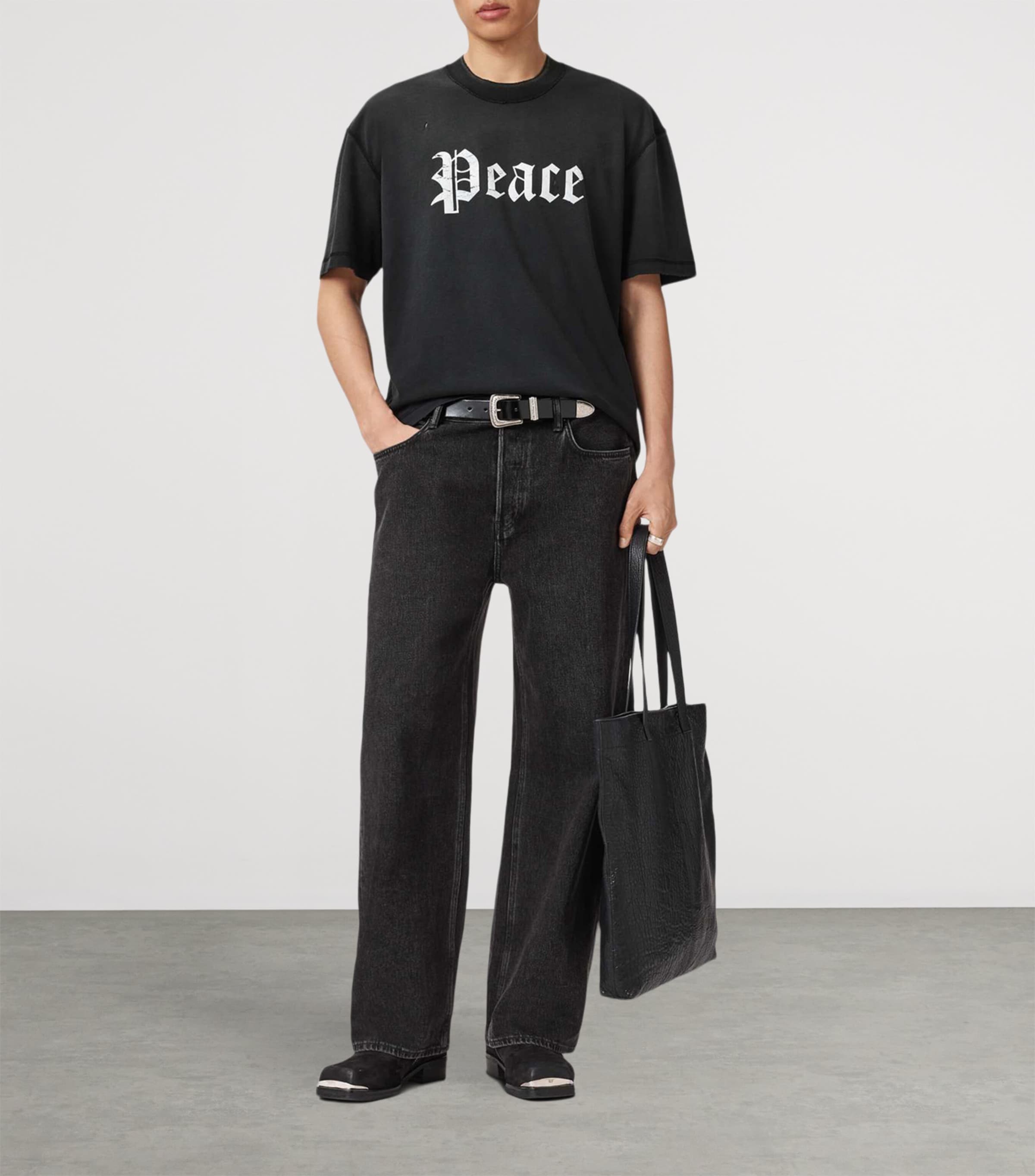 Organic Cotton Utopia Cropped T-Shirt WASHED BLACK Image 3