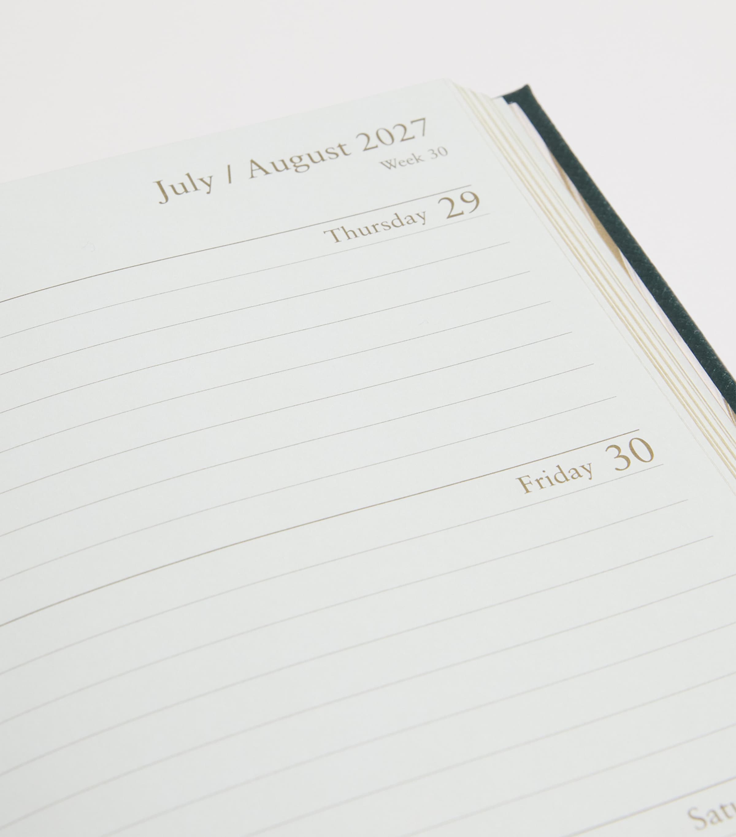 Harrods Leather A5 2027 Diary Green Image 3