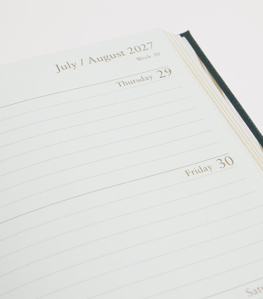 Harrods Leather A5 2027 Diary Green Image 3