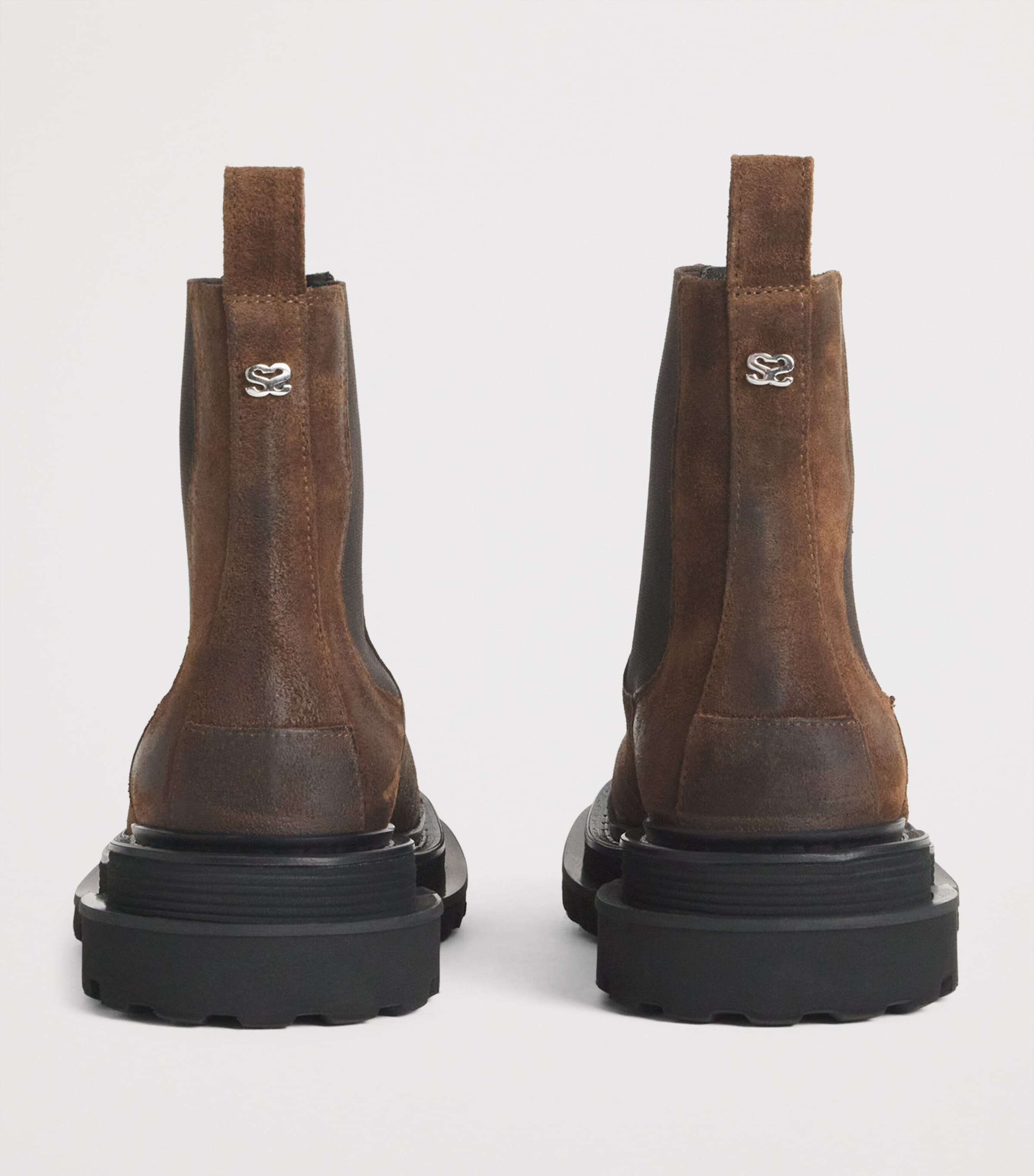 Suede Toe-Bar Chelsea Boots BROWN Image 3
