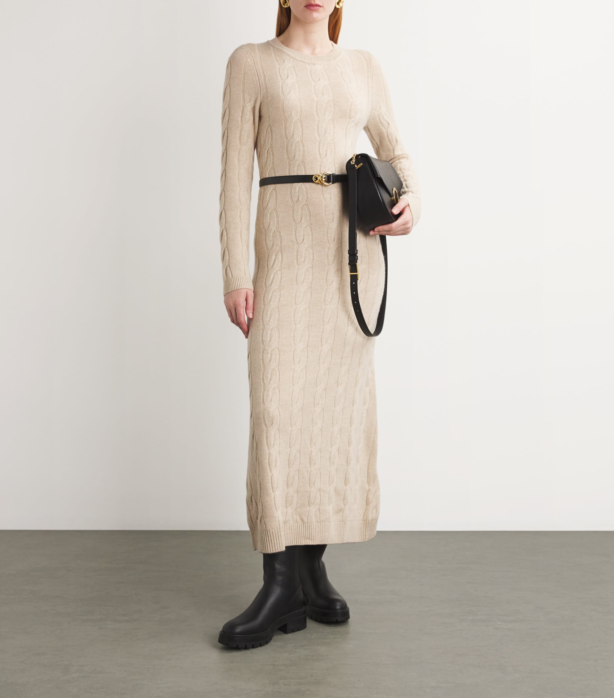 Leather Chain Buckle Belt BLACK Image 2