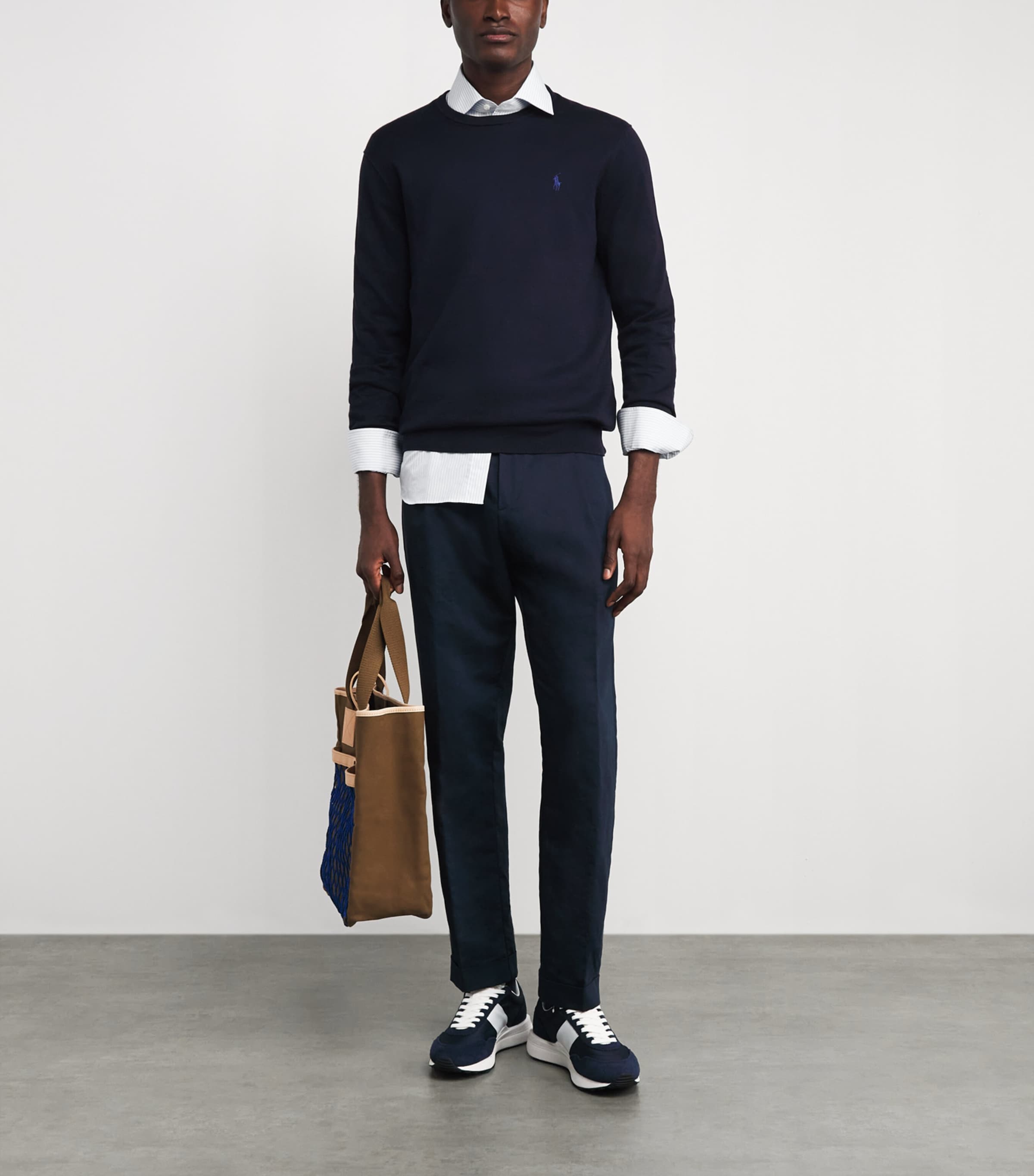 Polo Ralph Lauren Mens Pima Cotton Polo Pony Sweater Hunter Navy Image 2