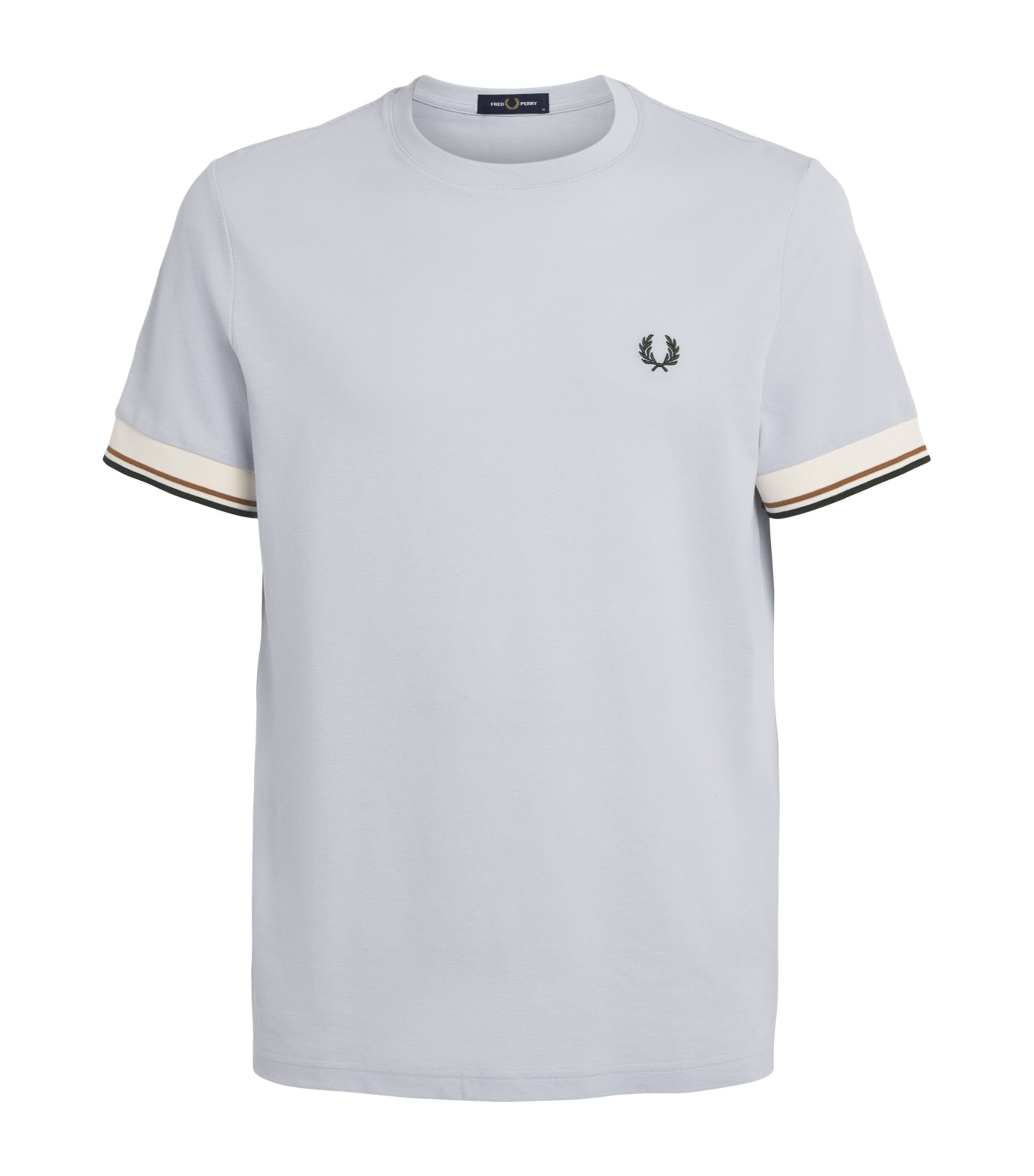 Fred Perry Mens Cotton Twin Tipped T-Shirt Dusky Blue Image 1