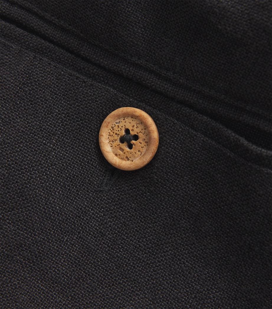 Linen Wide-Leg Trousers BLACK Image 5