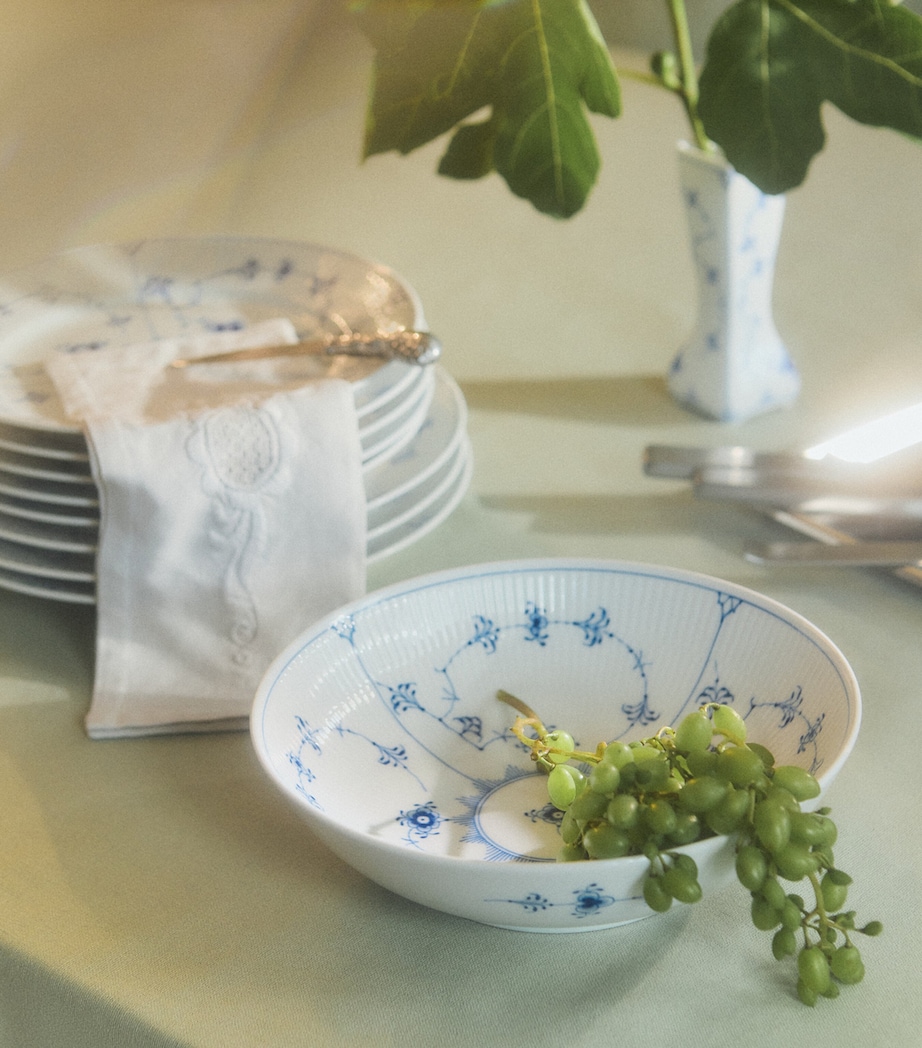 Royal Copenhagen Porcelain Blue Fluted Serving Bowl (21cm) Blue Image 2