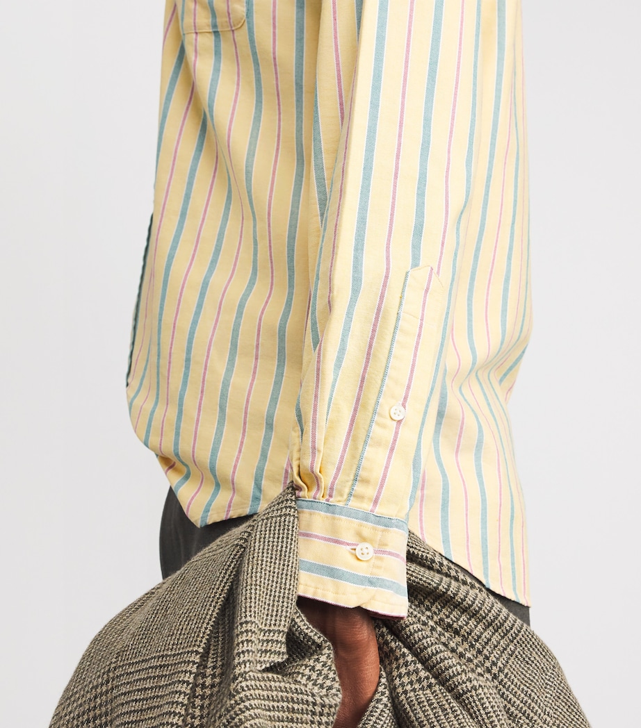 Cotton Stripe Oxford Shirt YELLOW Image 6