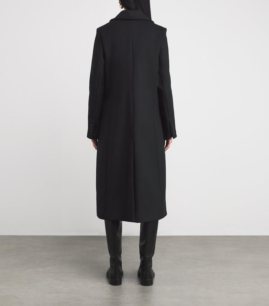 Wool-Blend Longline Coat BLACK Image 4