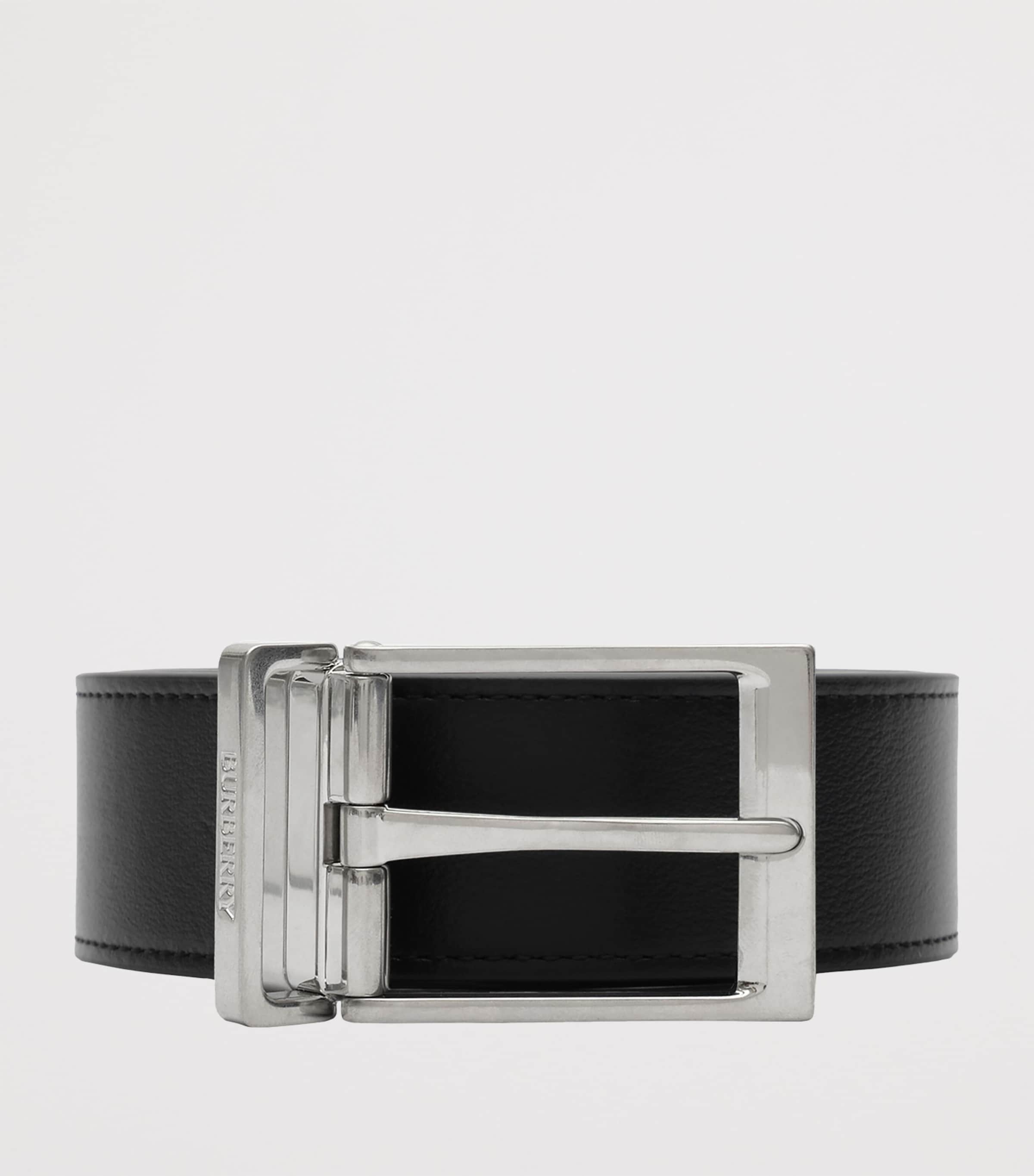 Burberry Leather Check Reversible Belt Navy Check/black Image 3