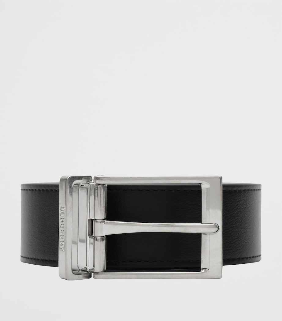 Burberry Leather Check Reversible Belt Navy Check/black Image 3