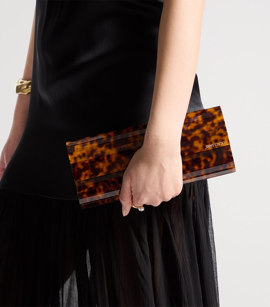 Jimmy Choo Sweetie Panelled Clutch Bag Tortoiseshell Image 2
