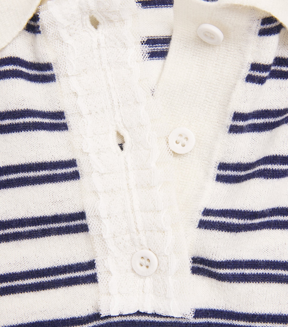 Wool Stripe Polo Sweater DUAL-COLOR Image 5