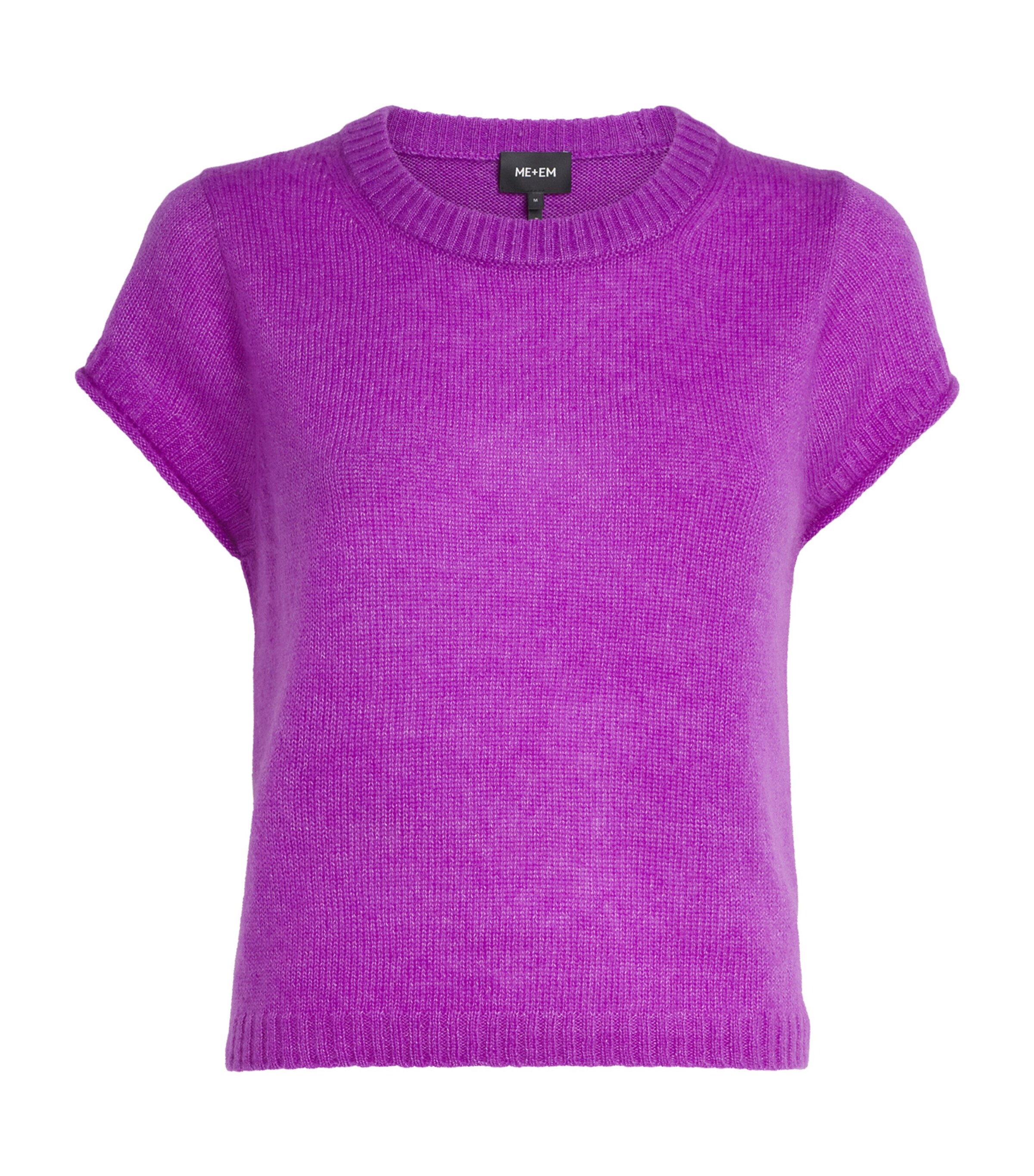 ME+EM Womens Merino Wool-Cashmere-Silk T-Shirt Violet Purple Image 1