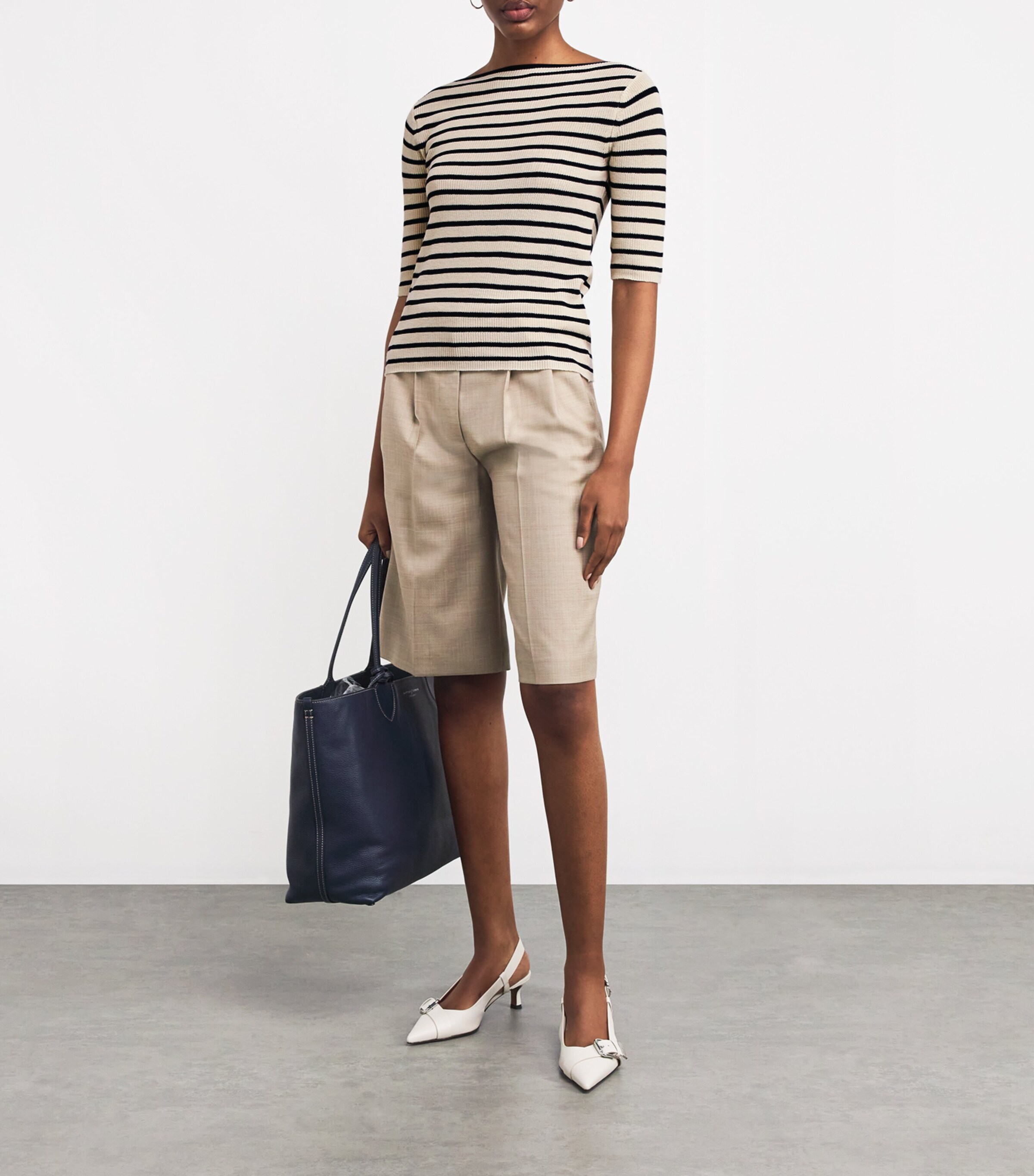 Cotton-Blend Boat-Neck Sweater ICE Image 2