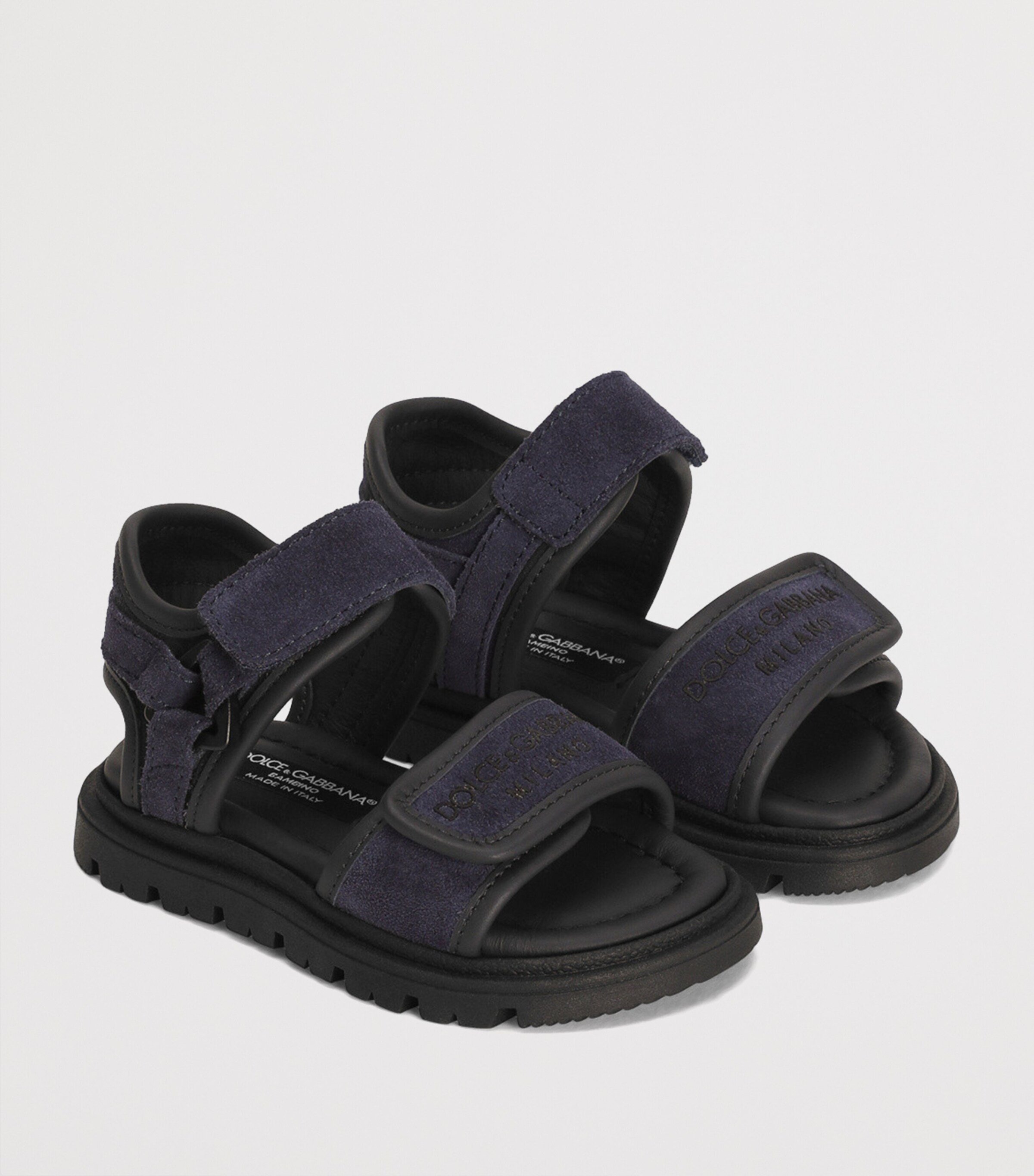 Leather Logo-Strap Sandals 89853-BLUE/BLACK Image 2