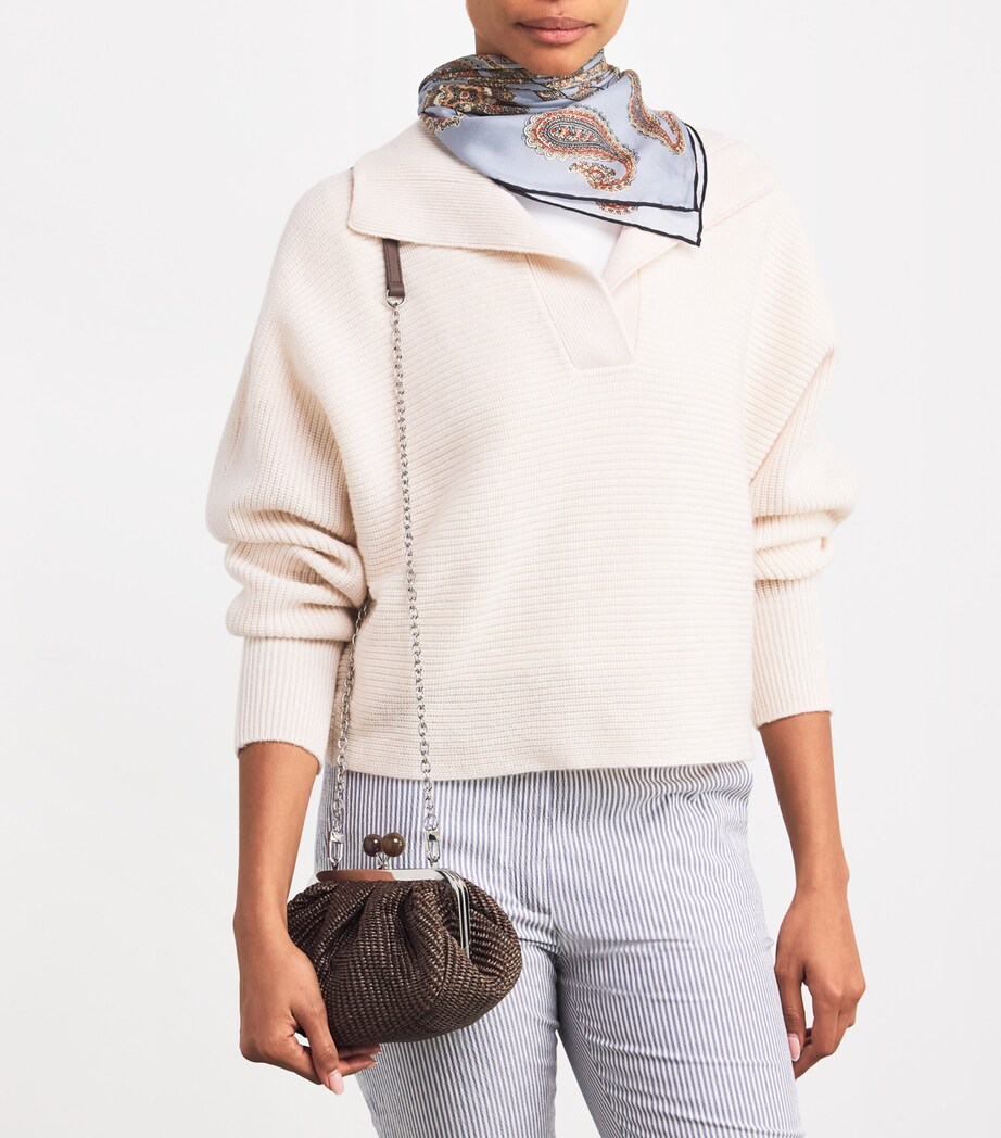 Small Raffia-Effect Pasticcino Bag DARK BOWN Image 2