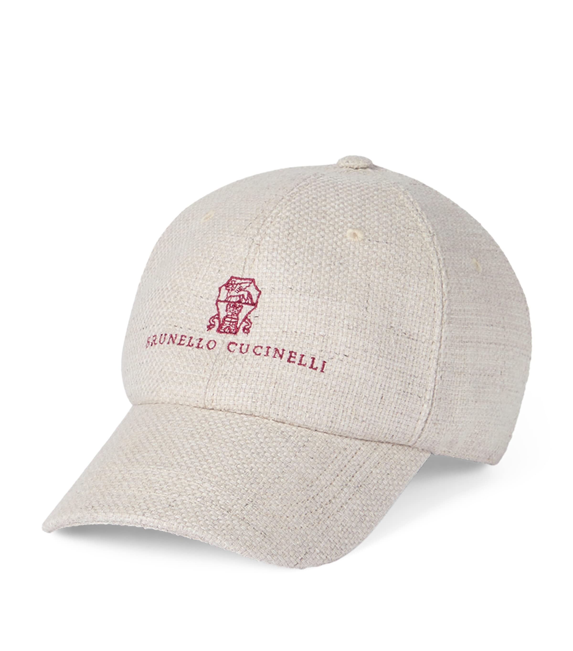 Brunello Cucinelli Silk-Linen-Wool Logo Cap Image 1