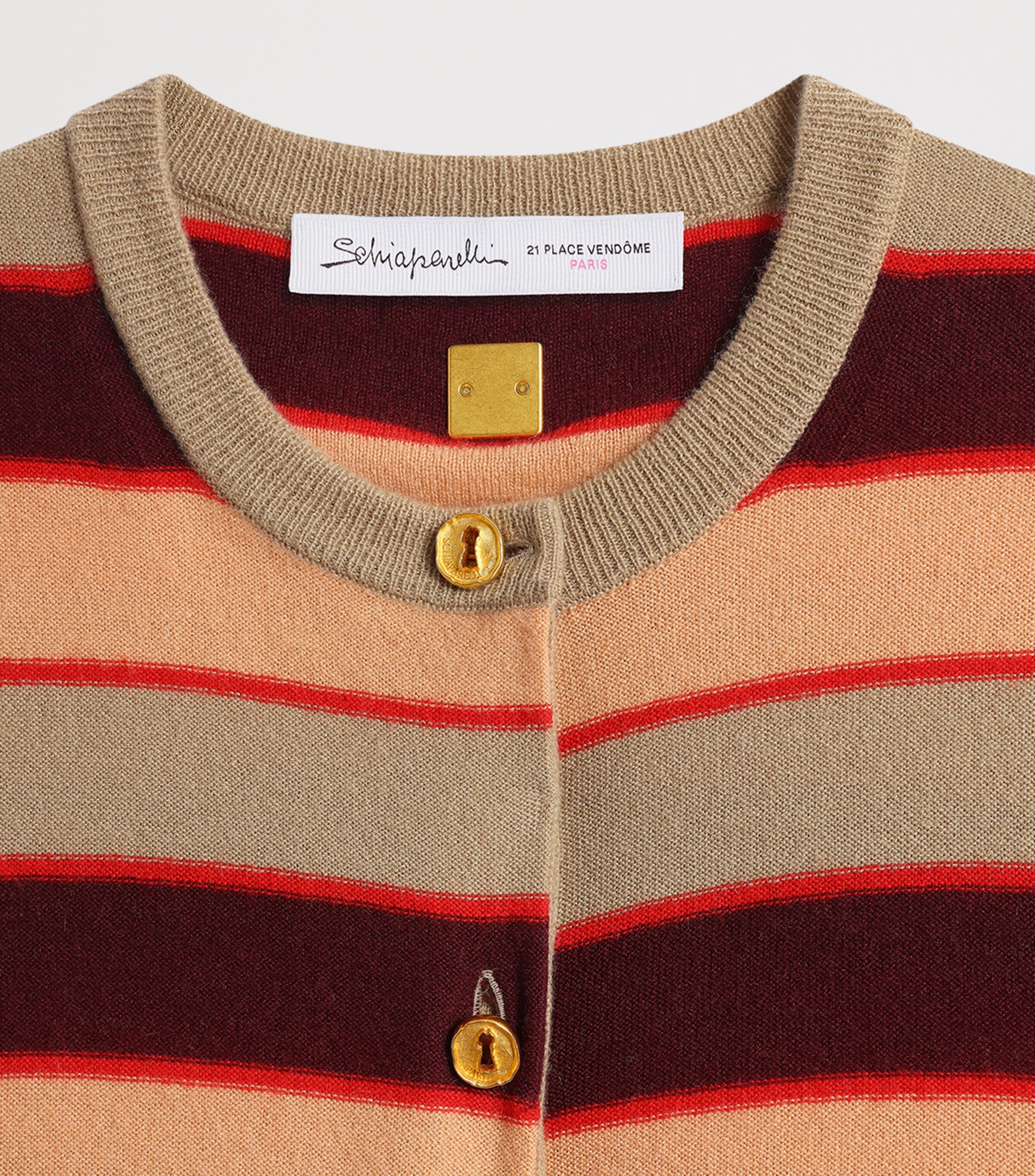 Schiaparelli Womens Cashmere Stripe Cardigan Multicolor Image 5