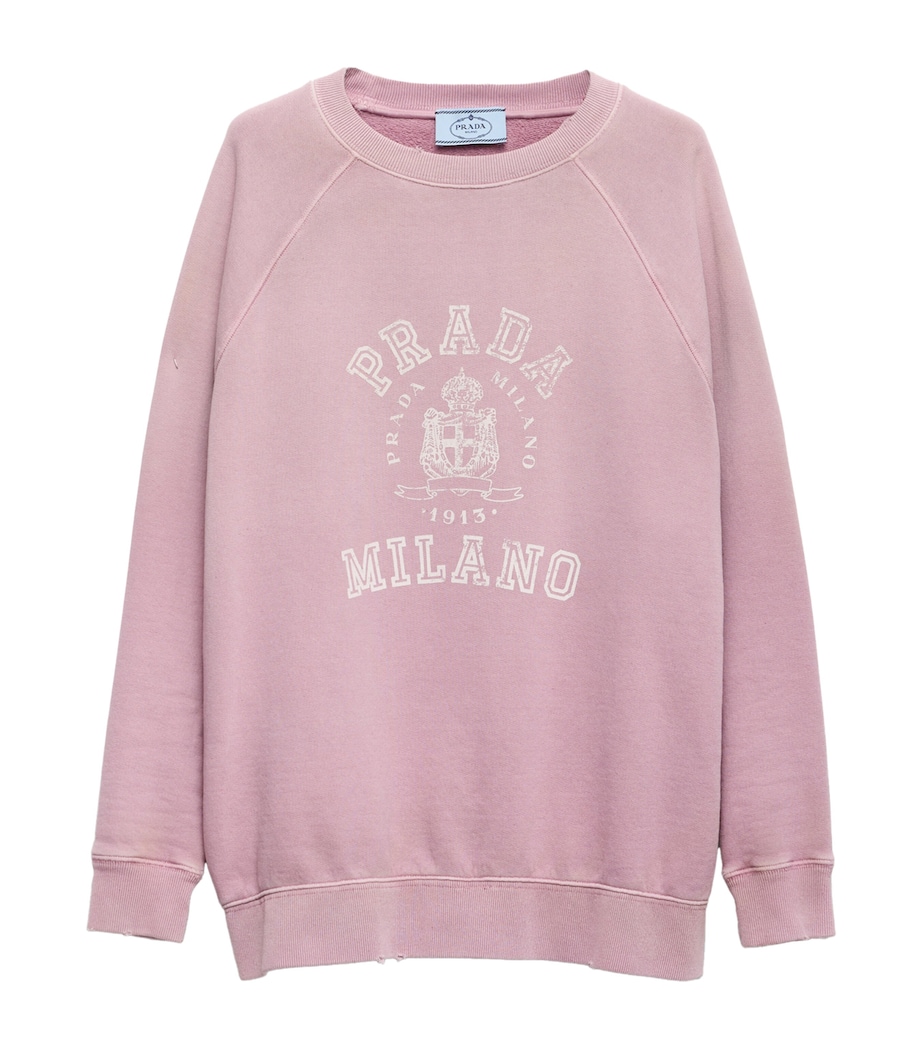 Prada Womens Cotton Crew-Neck Sweatshirt Image 1